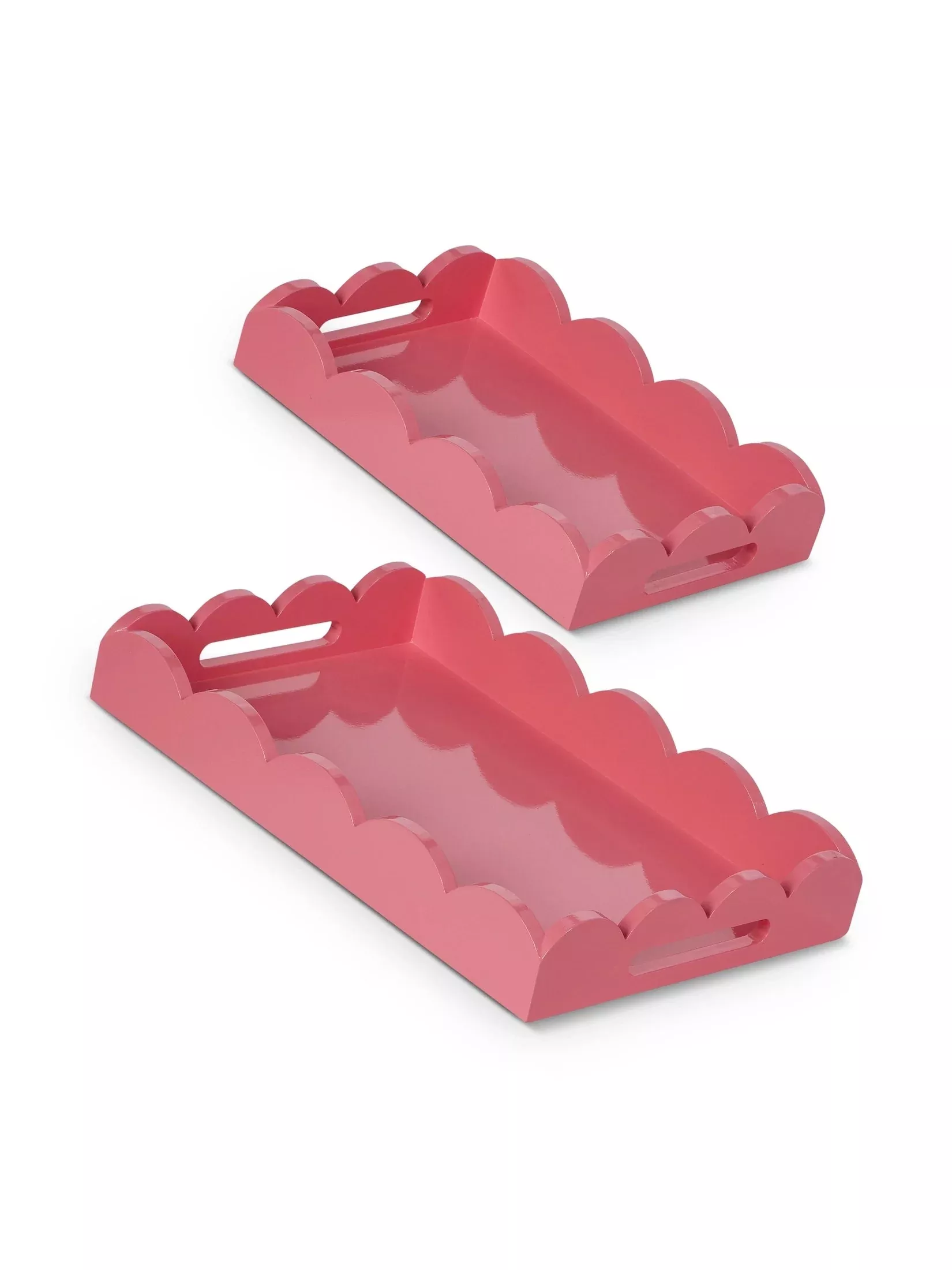 16" Bubblegum Scalloped Tray
