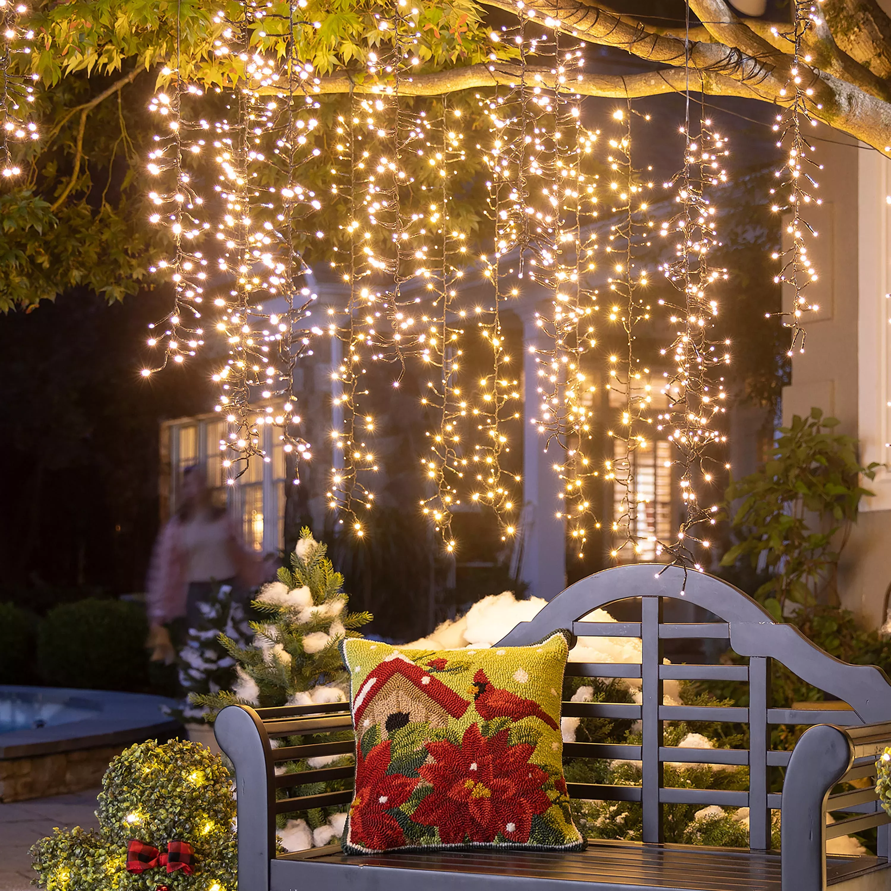 78" Outdoor LED Cascade Lights with Warm White Lights