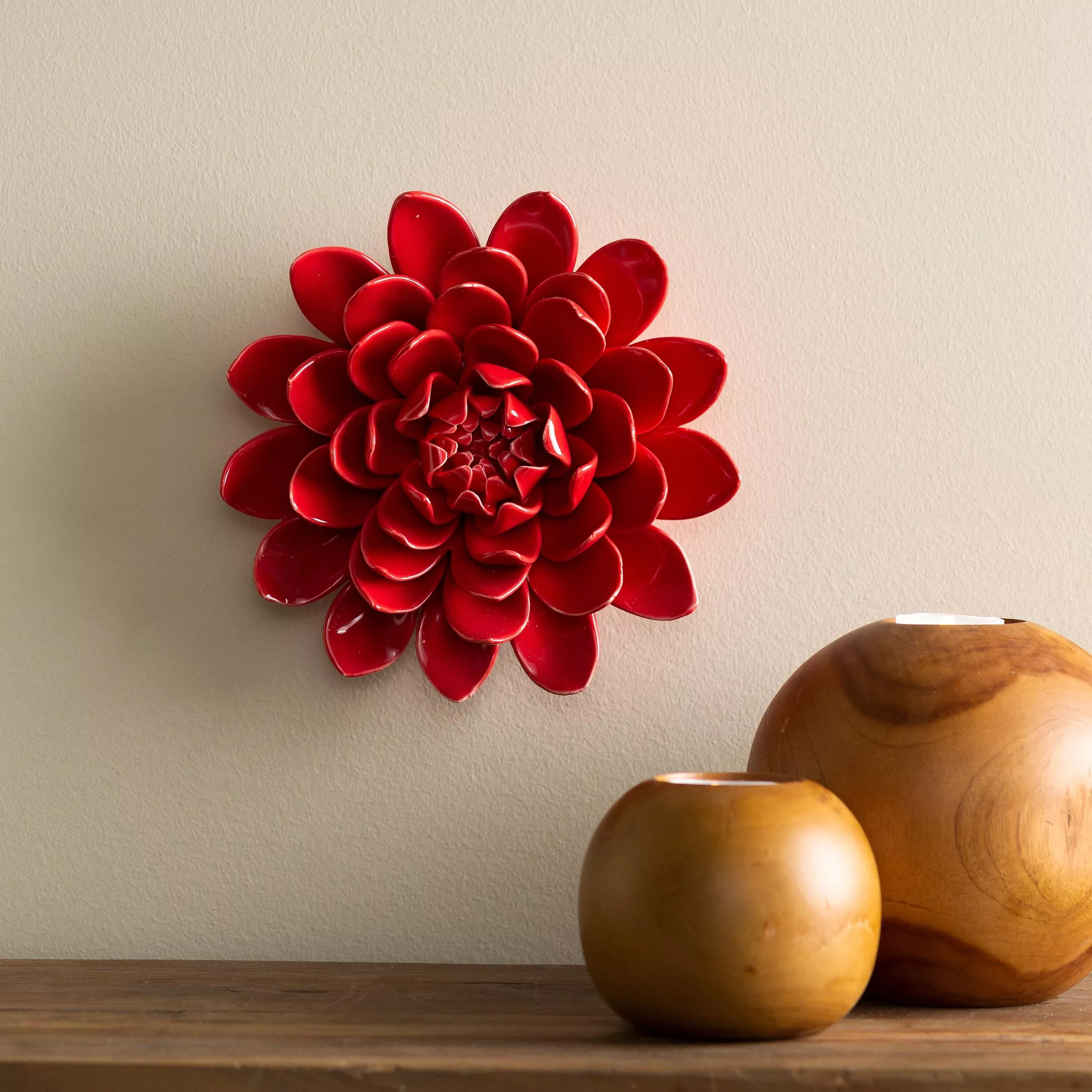 8" Ceramic Flower Wall Decor