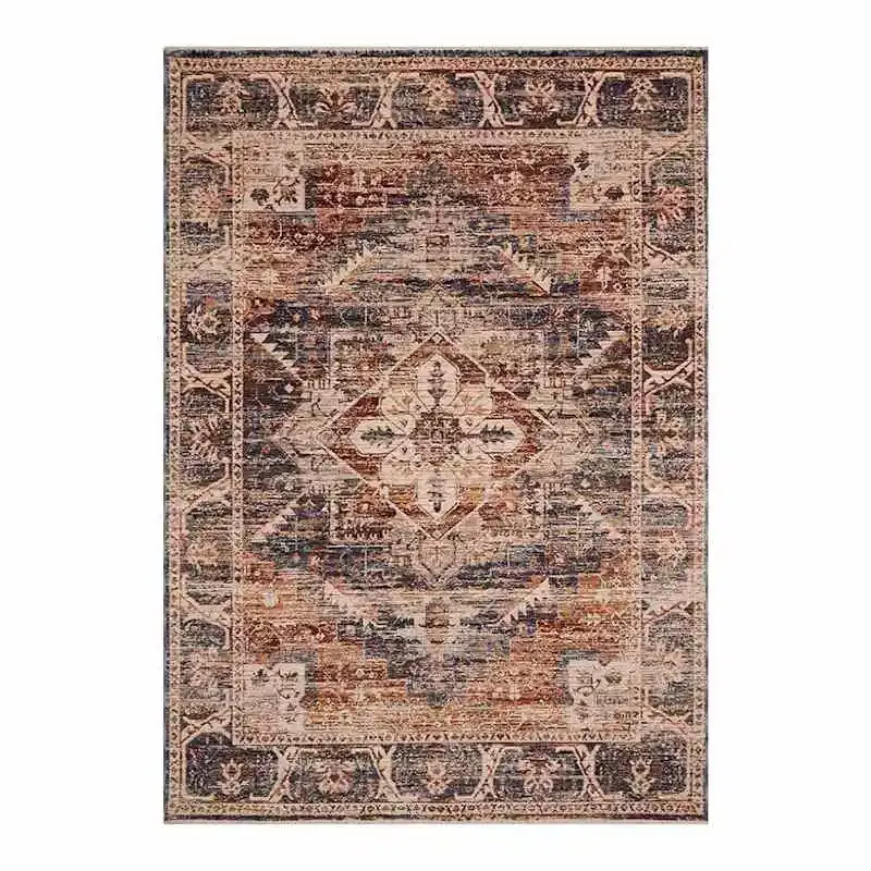 (A407) Halton Slate Rust Distressed-Look Area Rug, 8x10
