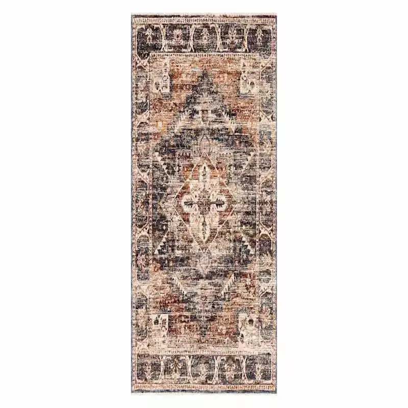 (A407) Halton Slate Rust Distressed-Look Runner, 2x7