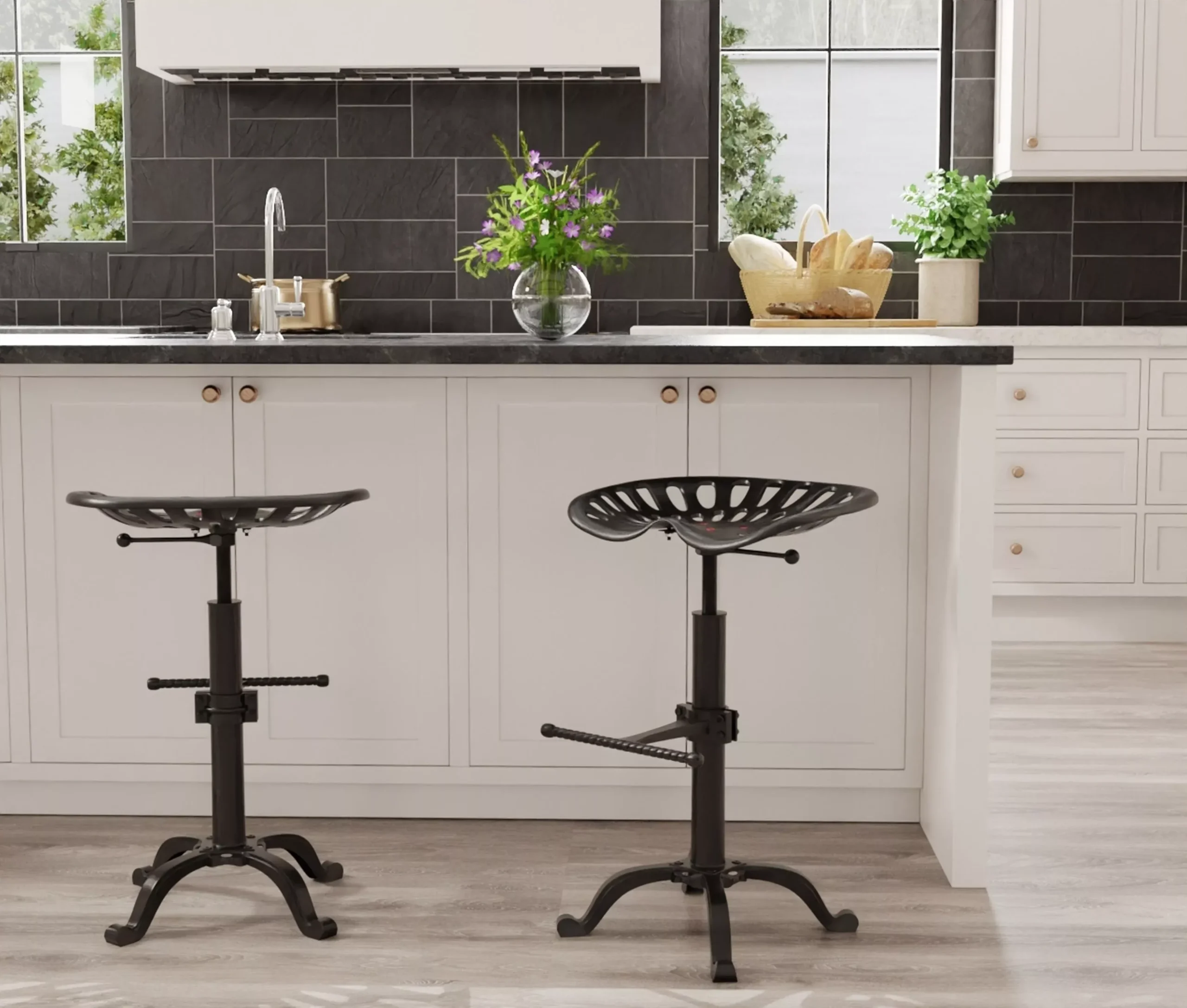 Adjustable Tractor Seat Barstool, Industrial