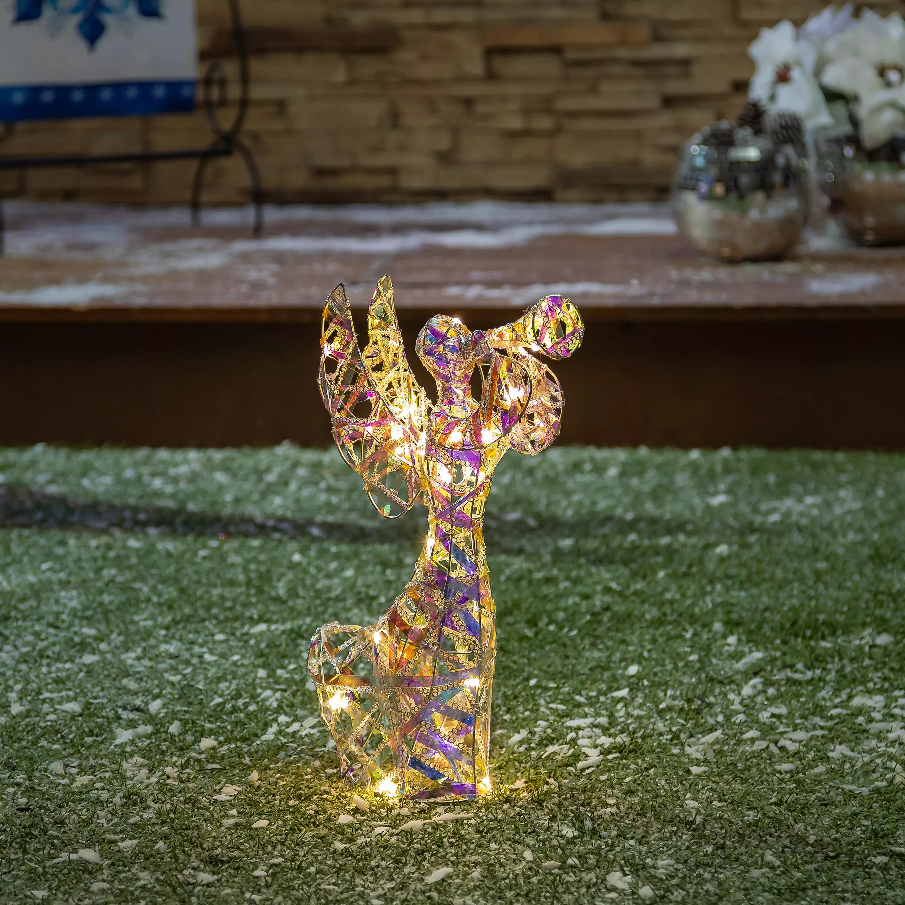 Angel LED Garden Statue, 16"H