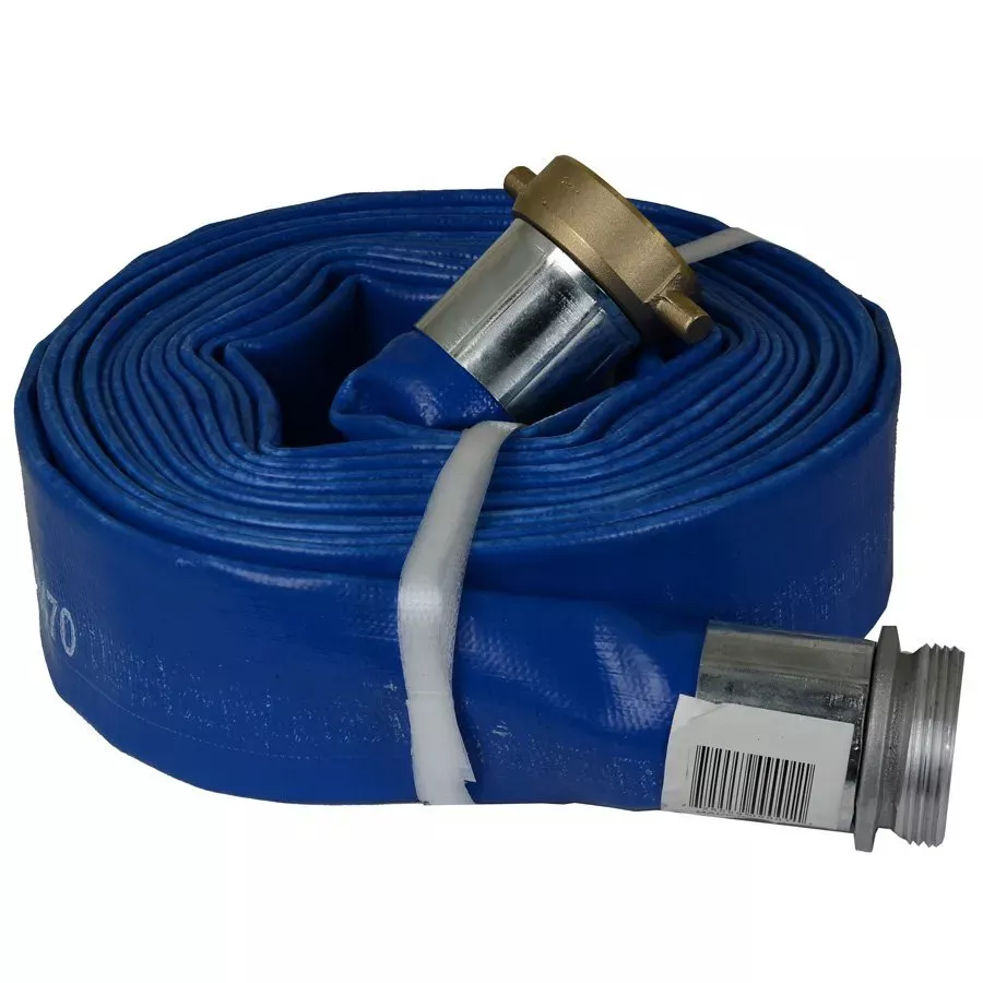 Apache Standard PVC Layflat Discharge Hose - Aluminum Fittings