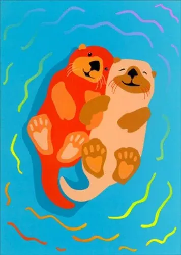 Avanti - Otters Holding Hands Anniversary Card