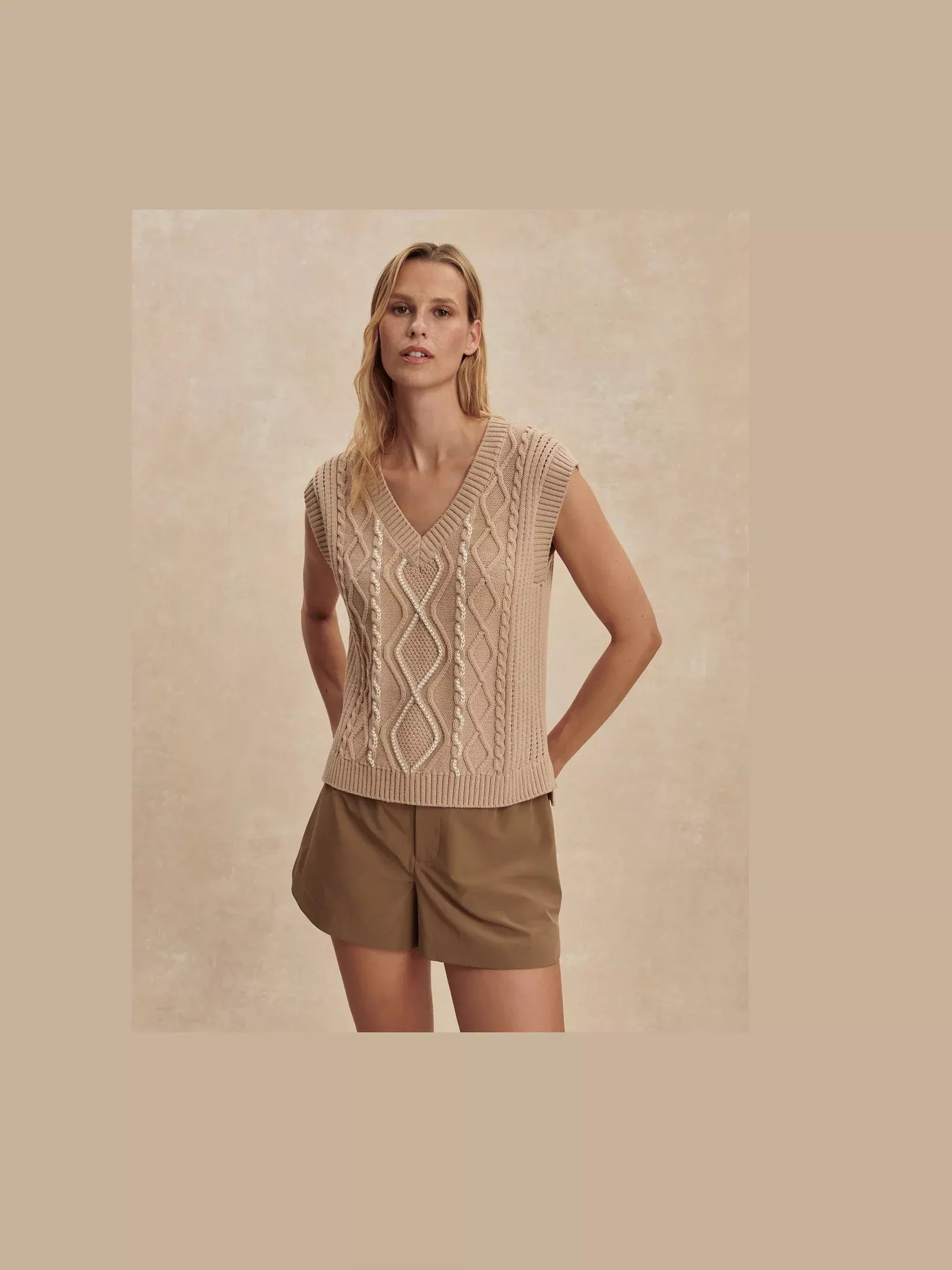 Benedetta Knit Top - Light Taupe