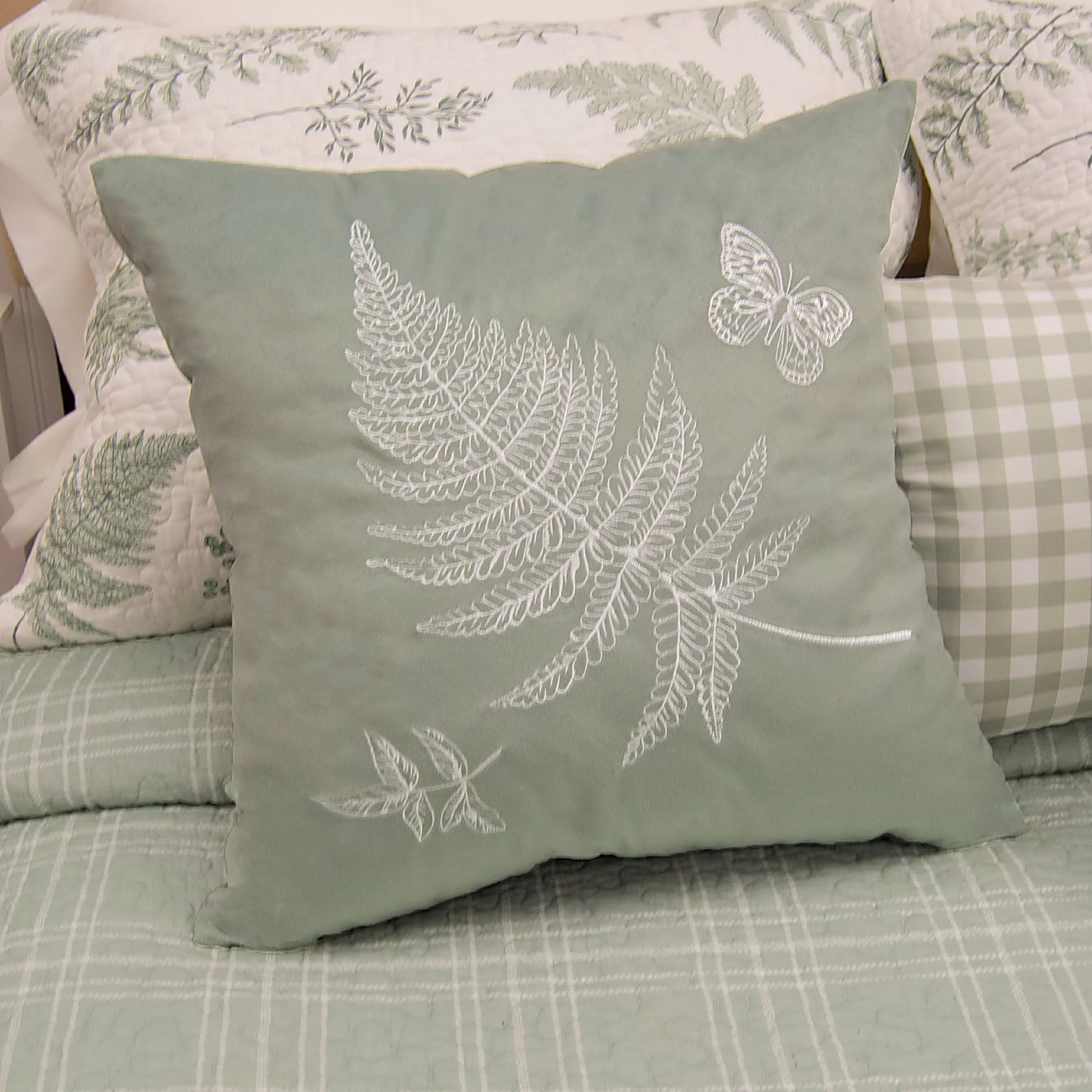 Botanical Decorative Pillow Cover, Fern