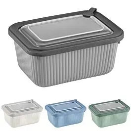 Bulk Airtight Food Storage Containers – Textured Assorted Rectangular 35 oz | 24 pcs