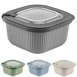 Bulk Airtight Food Storage Containers – Textured Assorted Square 37 oz | 24 pcs