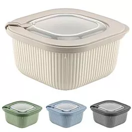 Bulk Airtight Food Storage Containers – Textured Assorted Square 61 oz | 24 pcs