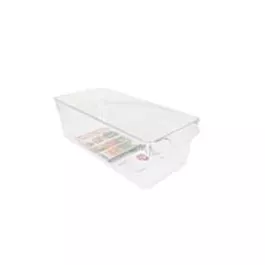 Bulk Clear Plastic Containers with Lids – 154 oz Medium Flat Container