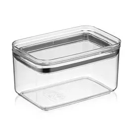 Bulk Food Storage Containers with Lid – Tall 34 oz Rectangular | 24 pcs