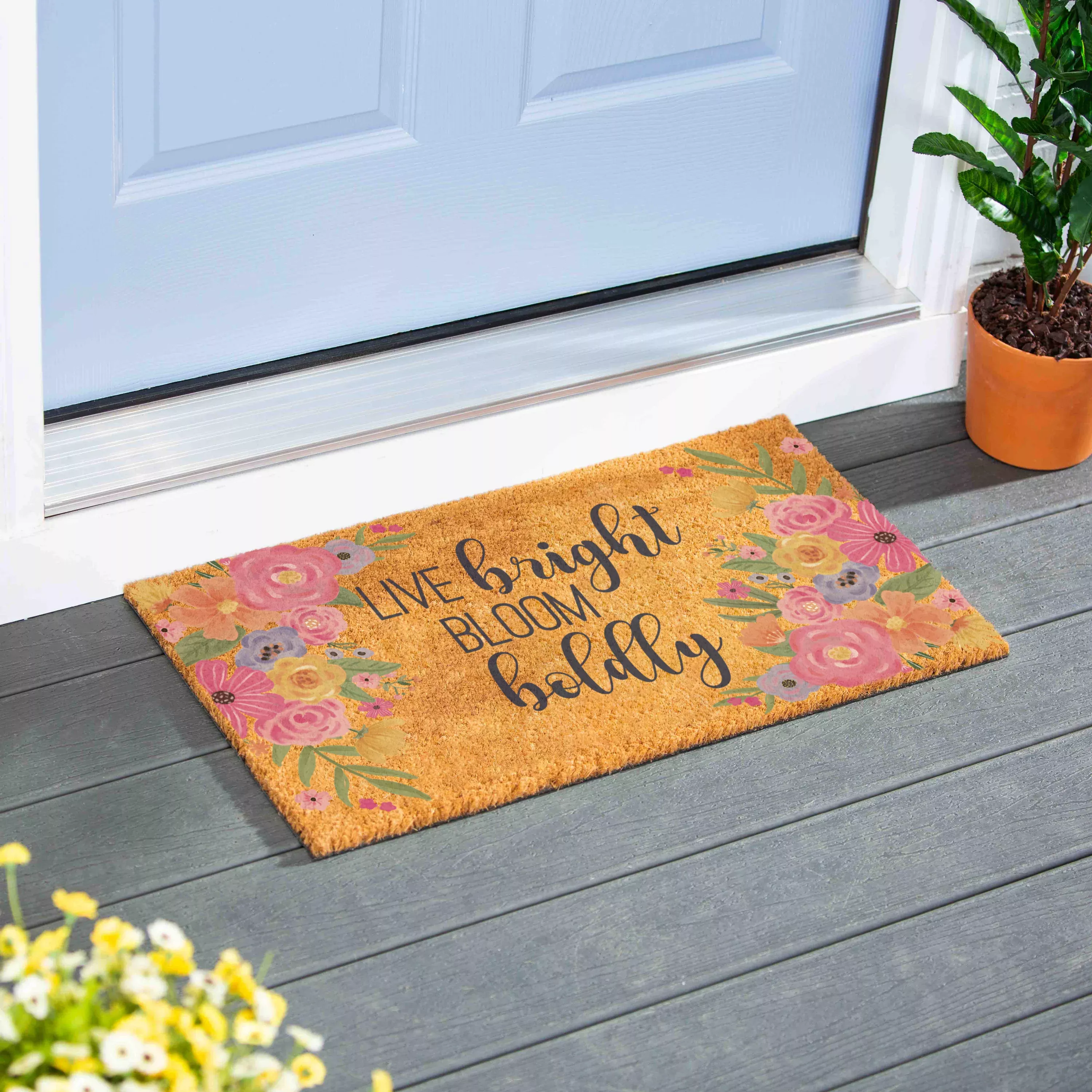 Bunny Blooms Spring Blossom, Coir Mat 28"x16"