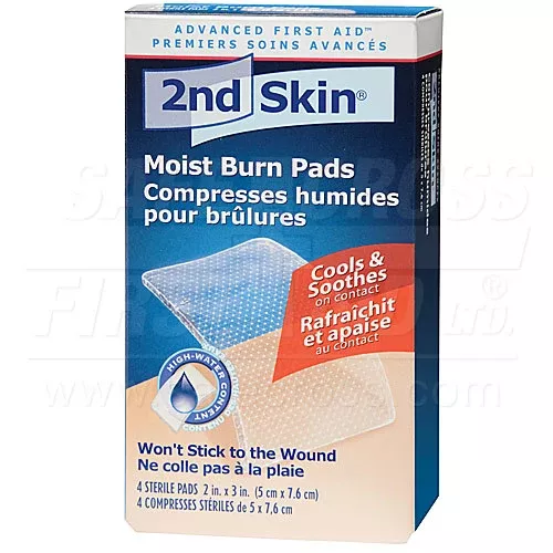 Burn Dressing - Safecross Second Skin, Moist Burn Pads, Medium, 5.1 x 7.6 cm, (Box of 4) 05636