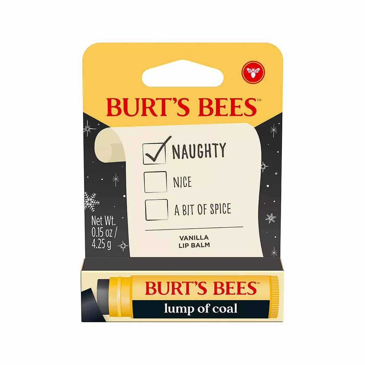 Burt's Bees Lump of Coal Vanilla Lip Balm
