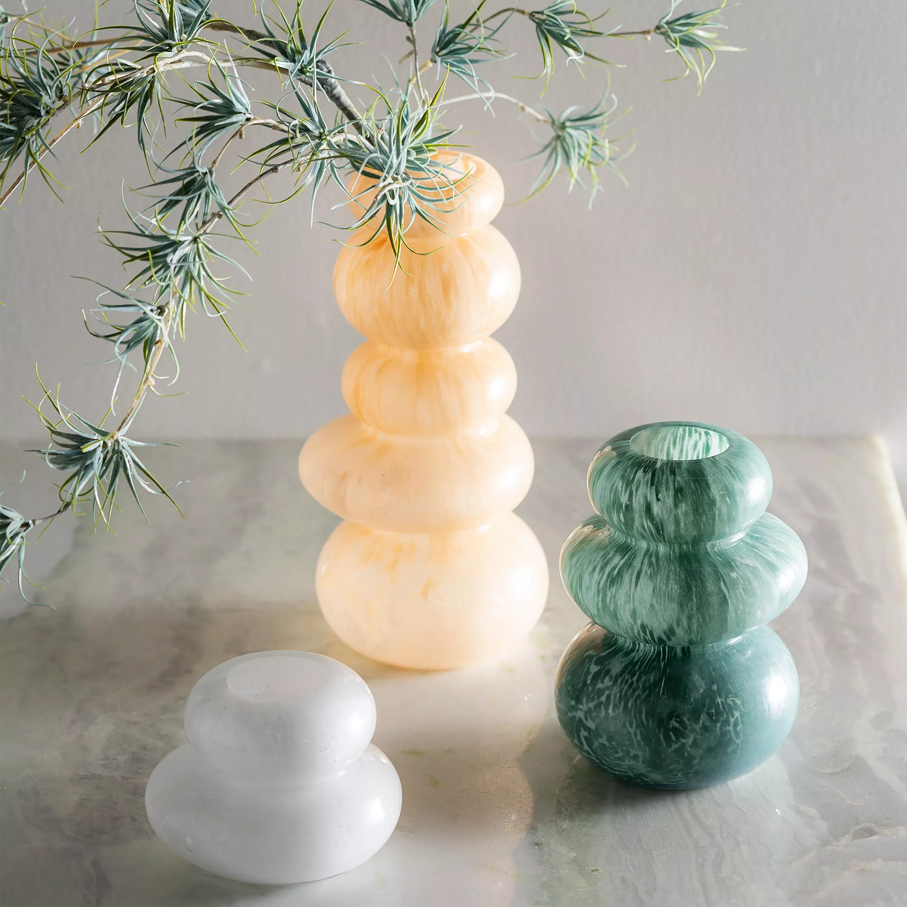 Cairn Glass Vases, Set of 3