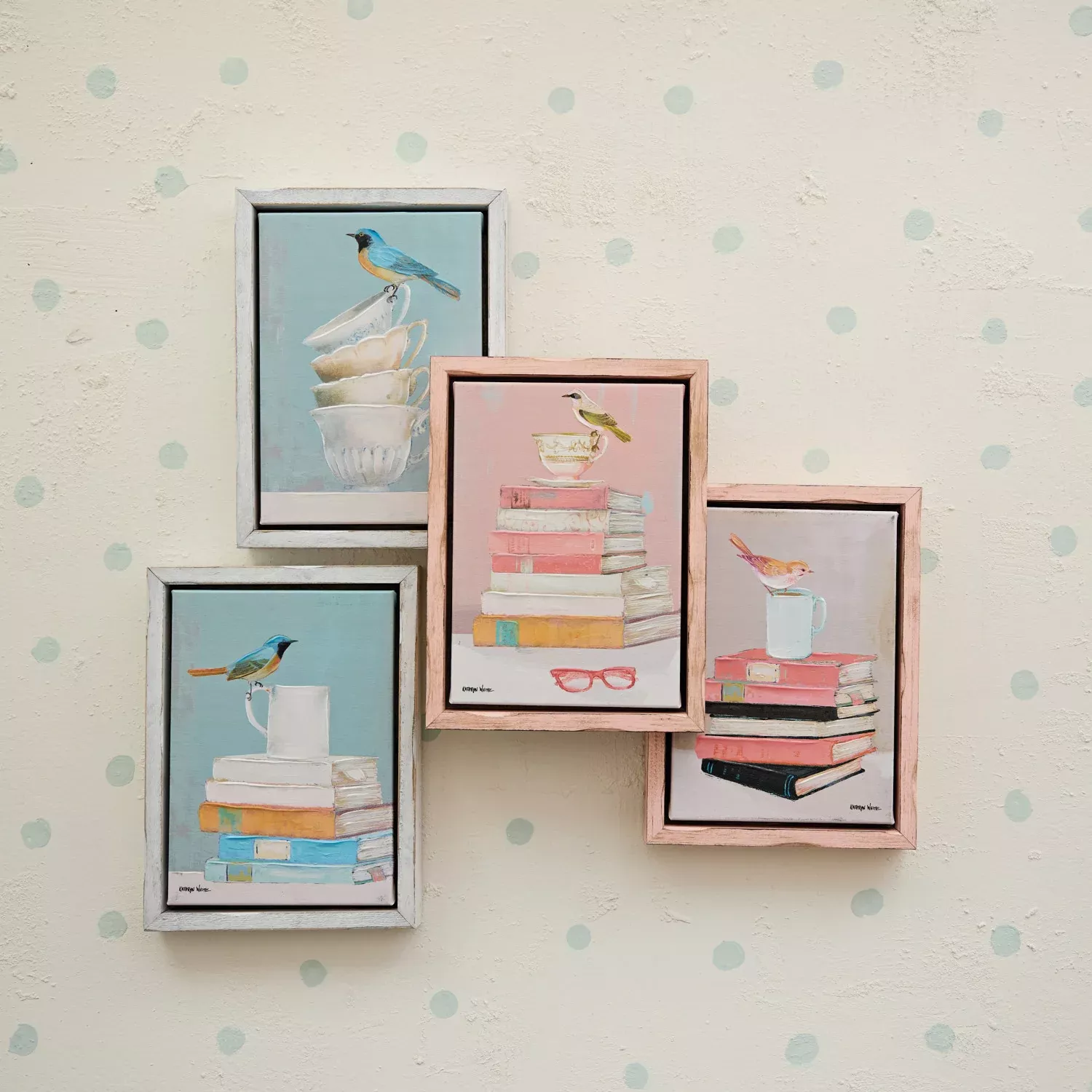 Creative Co-op - Birds, Mugs, & Books Wall Art
