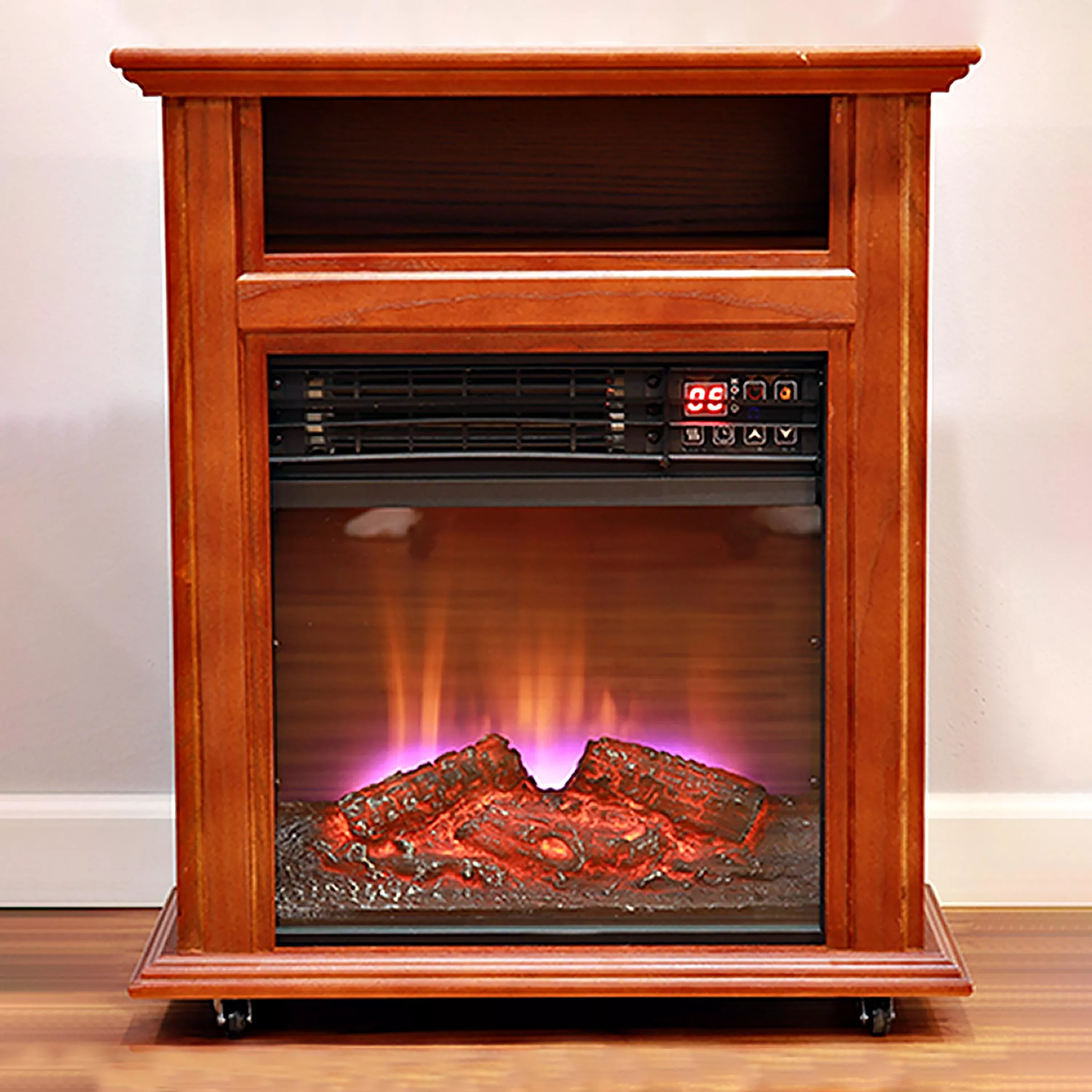 Crestview Mobile Quartz Fireplace Heater on Castors