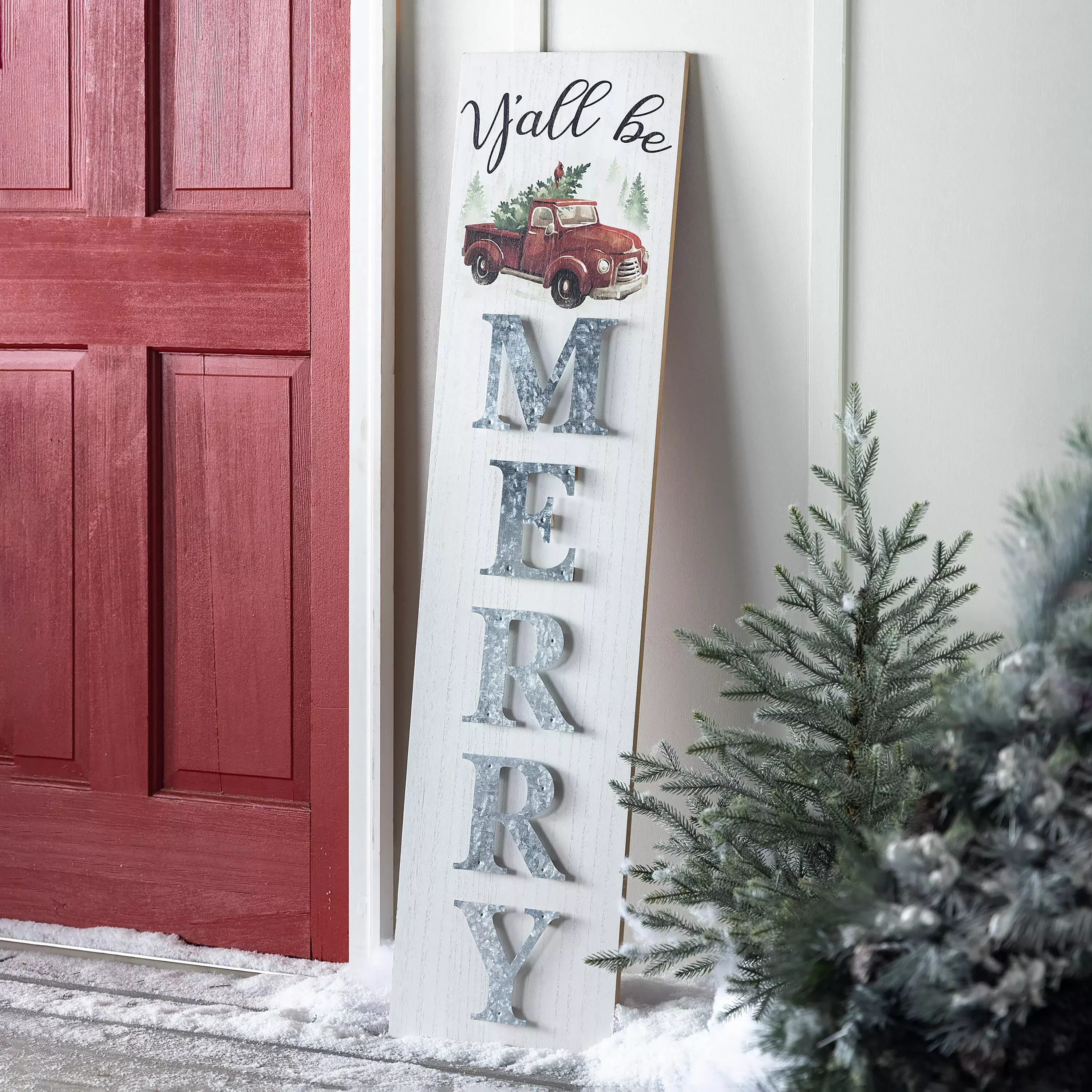 Double-Sided Fall/Holiday Greeting Wooden Standing Porch Leaner