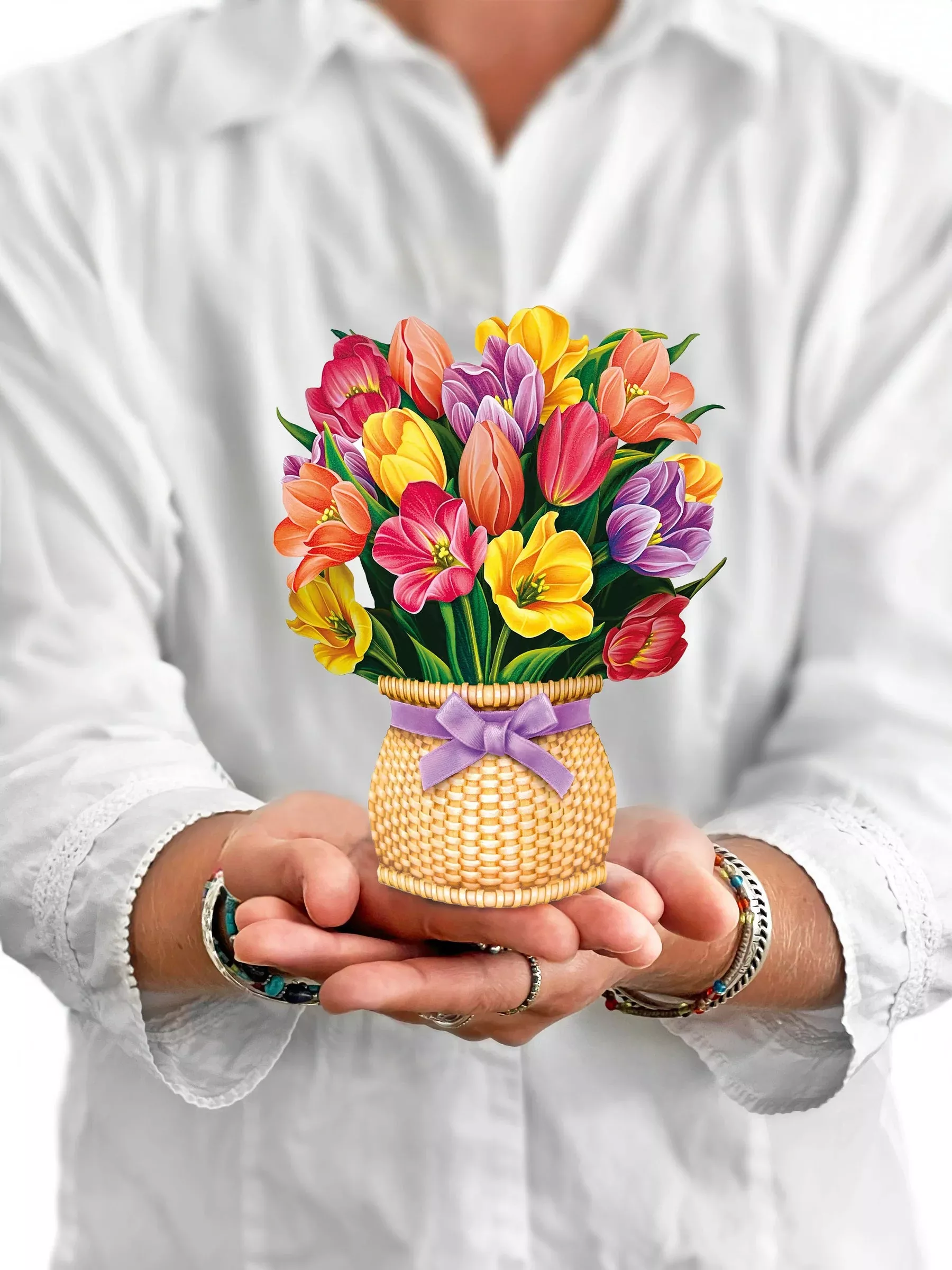 FreshCut Paper - Mini Festive Tulips Pop-Up Card