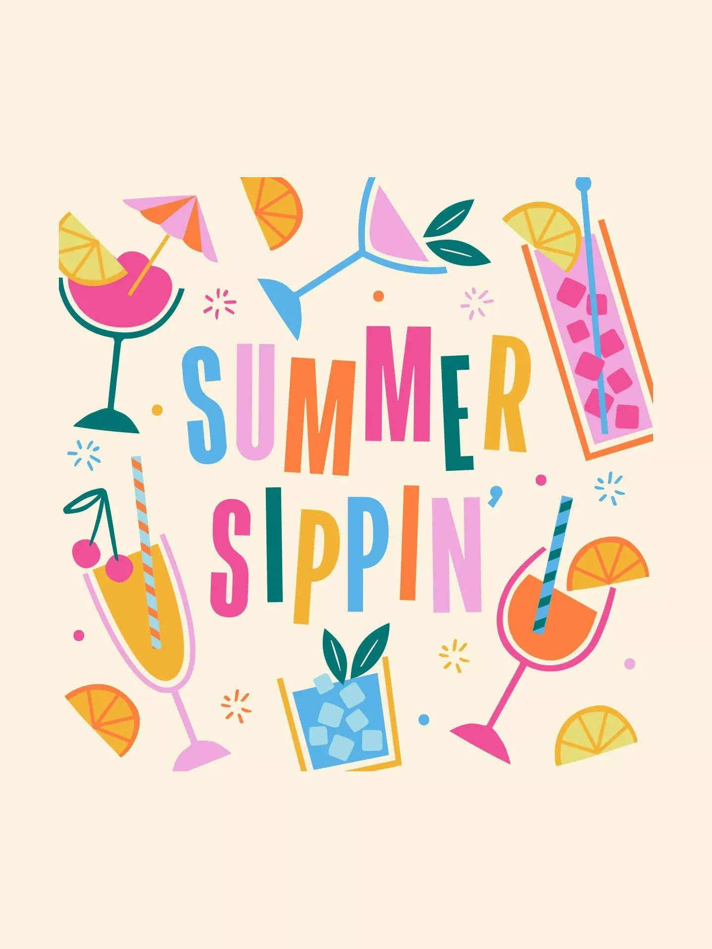 Funny Cocktail Napkins | Summer Sippin