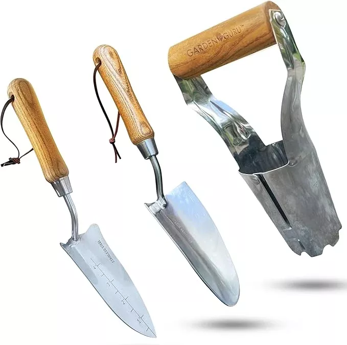 Garden Planting Set - Includes Classic Trowel, Transplanter, Bulb Planter