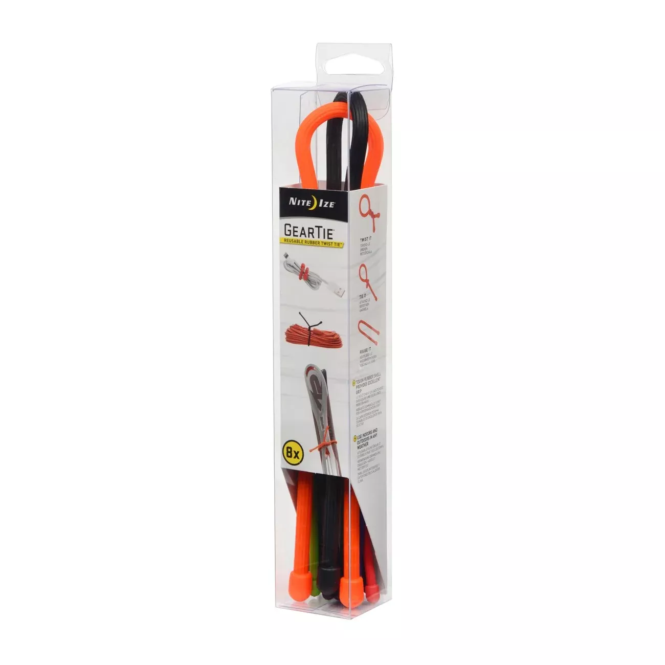 Gear Tie Assorted 8 Pack