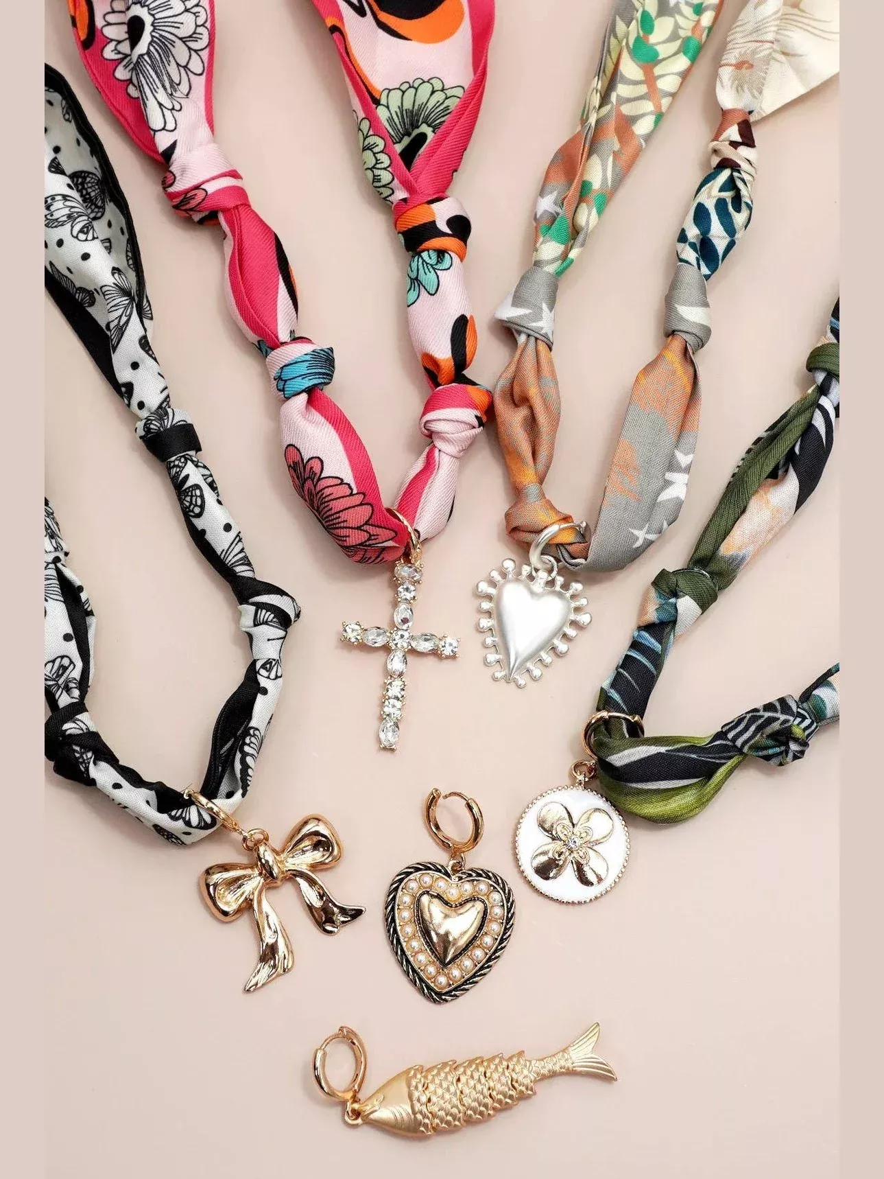 Handcrafted Scarf Charm Necklace