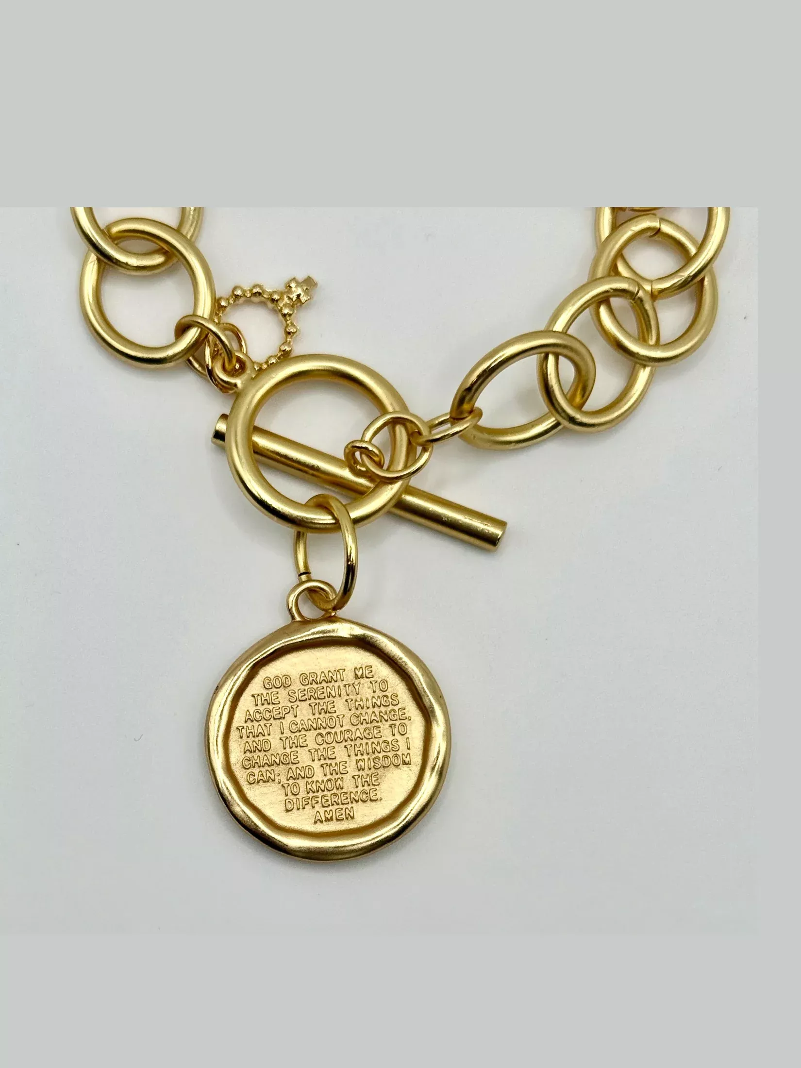 Heirloom Matte Gold Serenity Prayer Bracelet