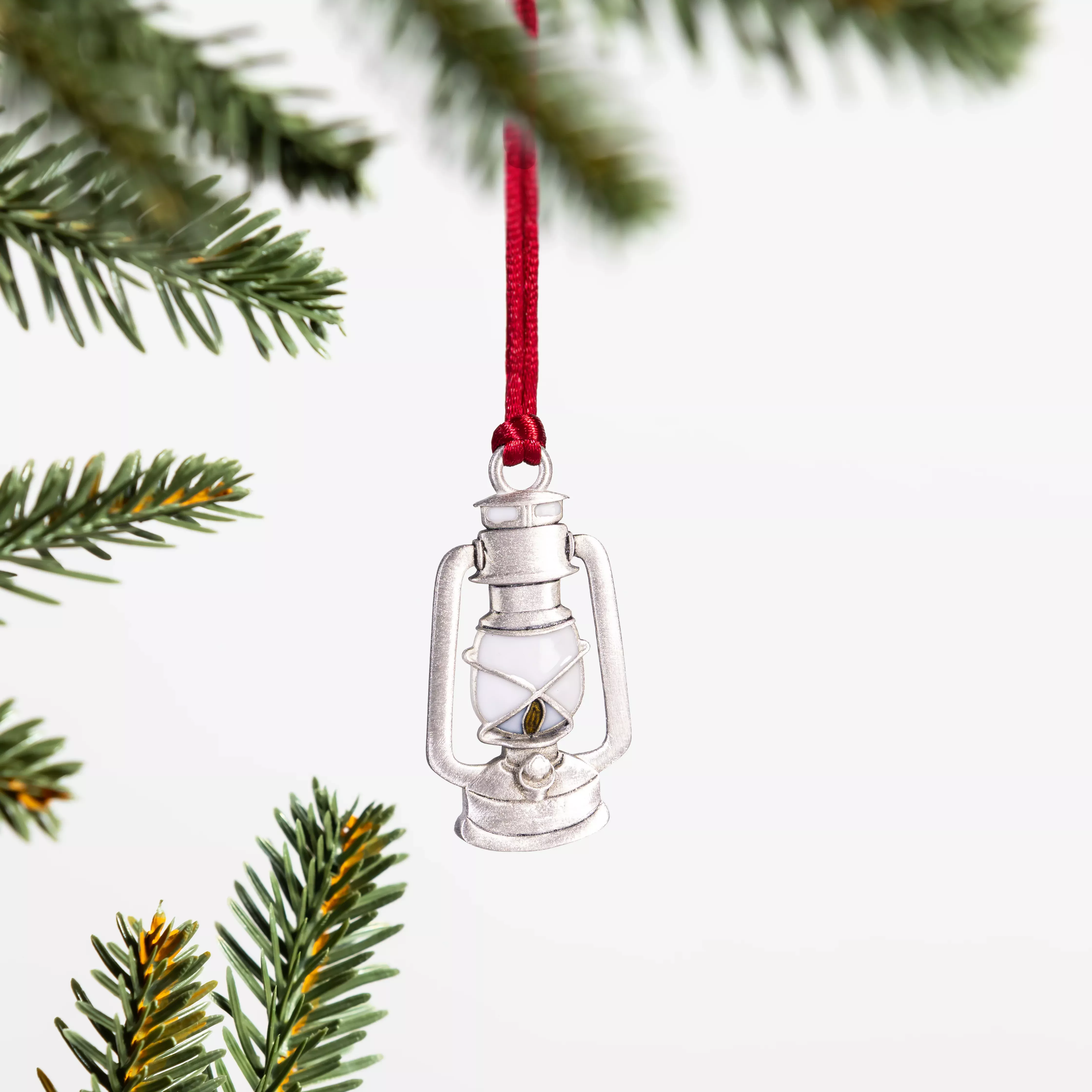 Holly Homestead Ornament Solid Pewter Lantern, 2.28"H