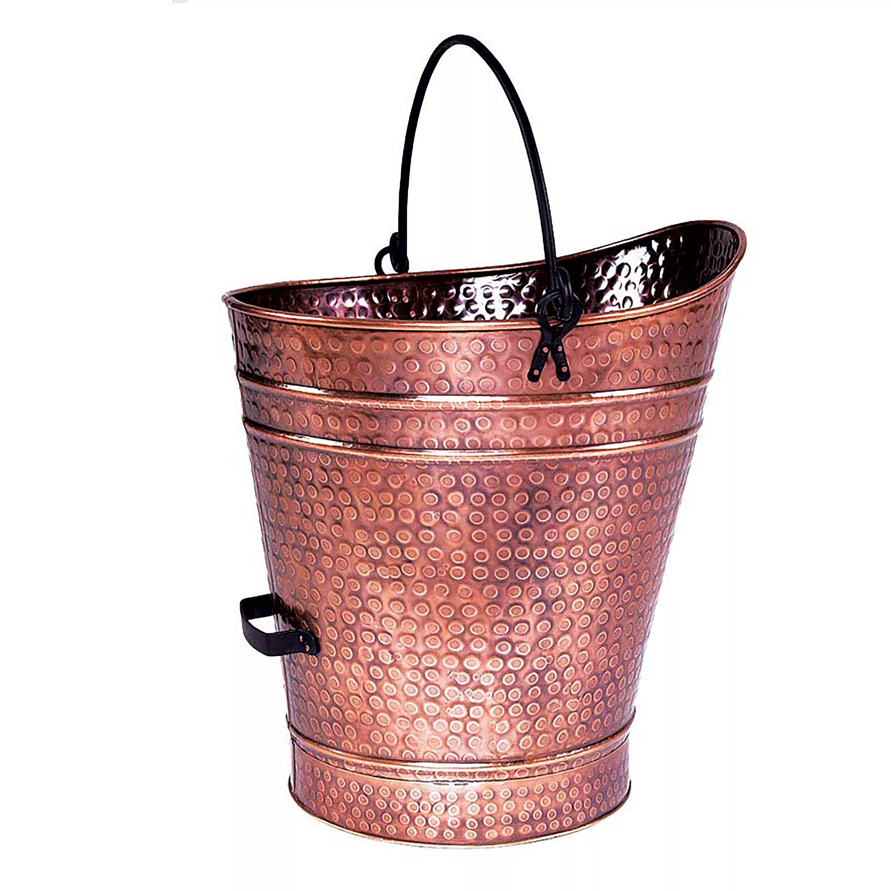 Large Iron Coal Hod in Antique Copper Finish