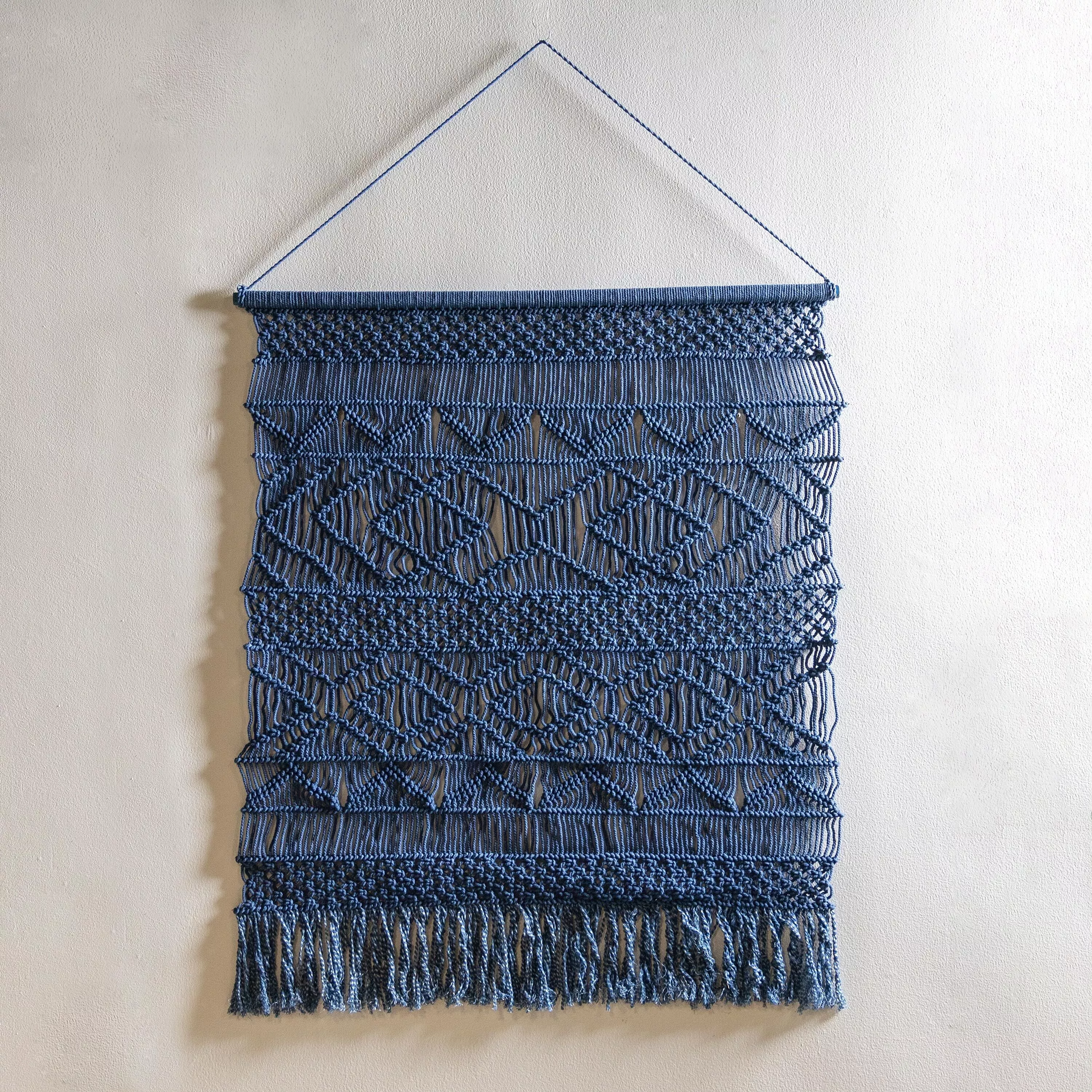 Large Macramé Wall Hanging, Navy