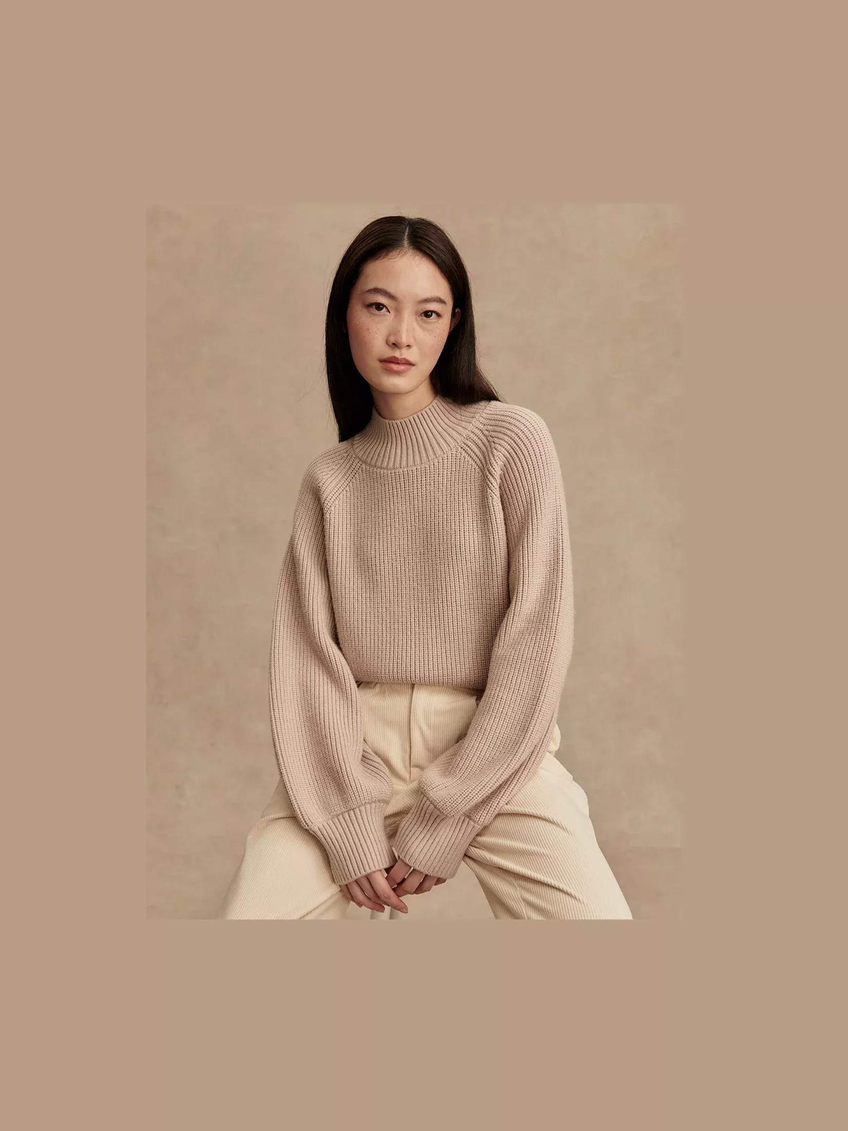 Martina High Neck Ribbed Sweater