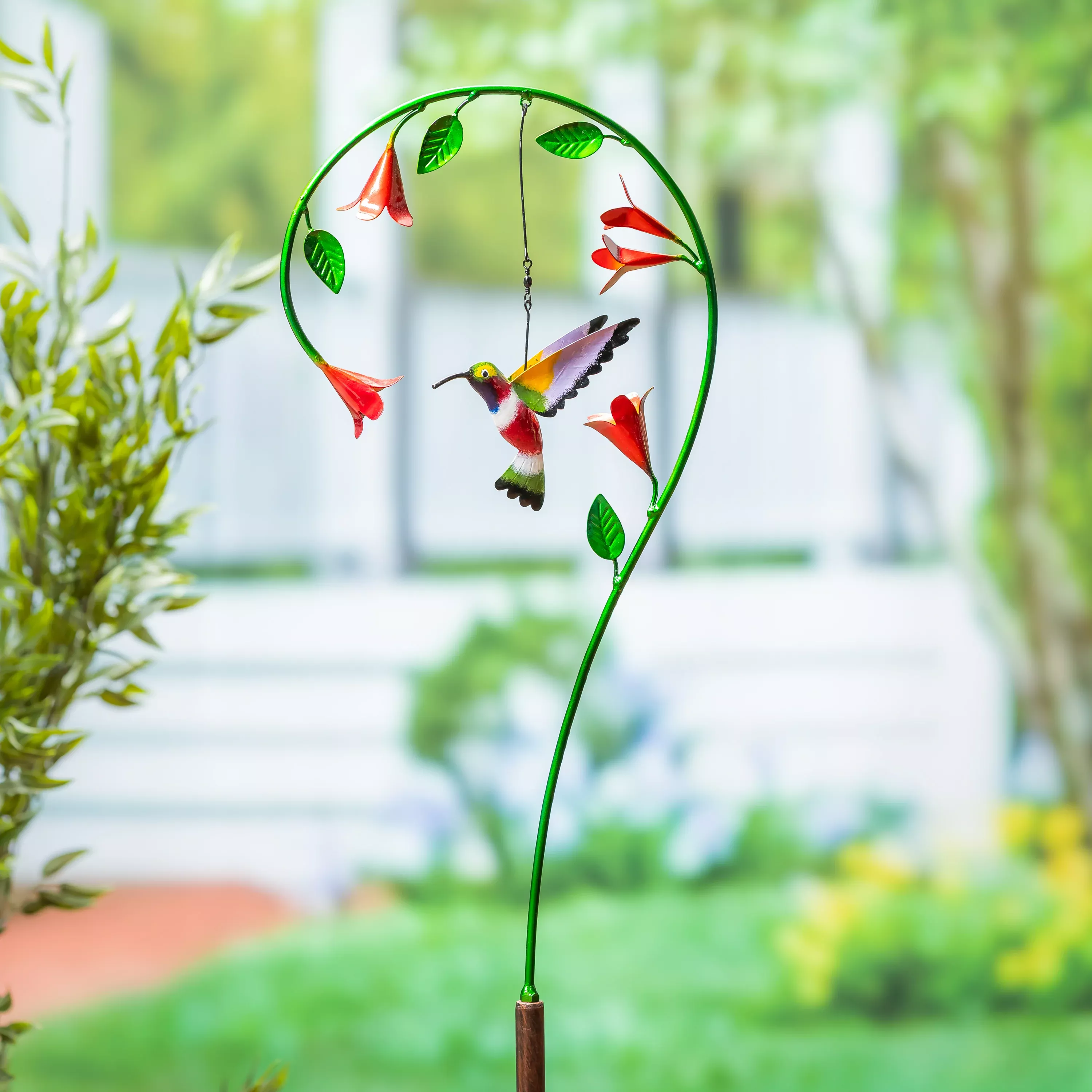 Metal Hummingbird Stake