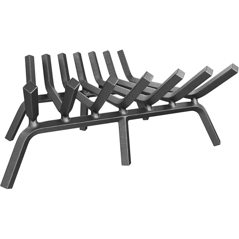 Mr IRONSTONE Fireplace Grate 21 inch Solid Steel Heavy Duty Fireplace Log Grates 3/4 Bar Grates Outdoor/Indoor Wrought Iron Burning Rack Holder