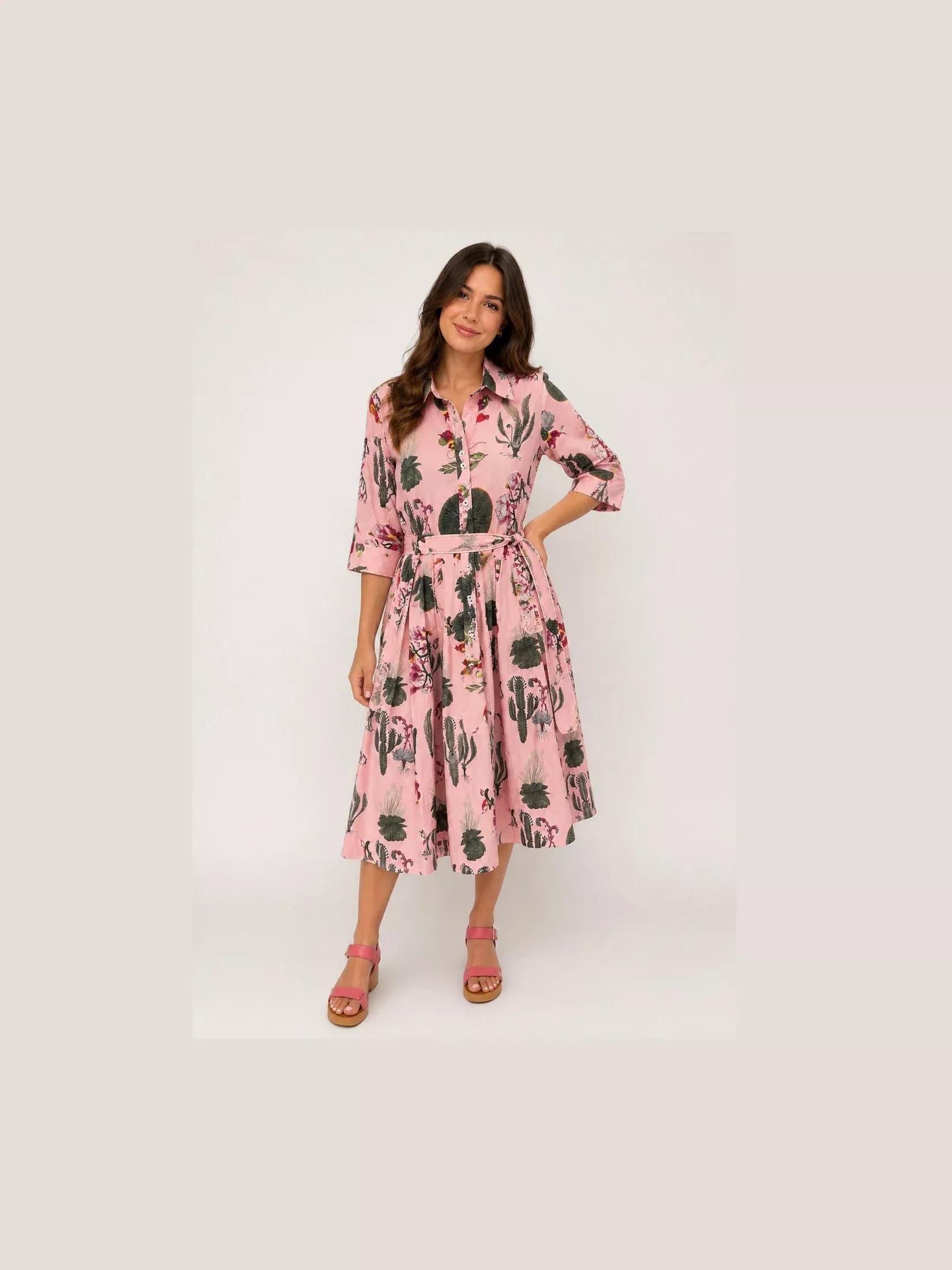 Mrs Maisel Dress - Pink Botanical Print