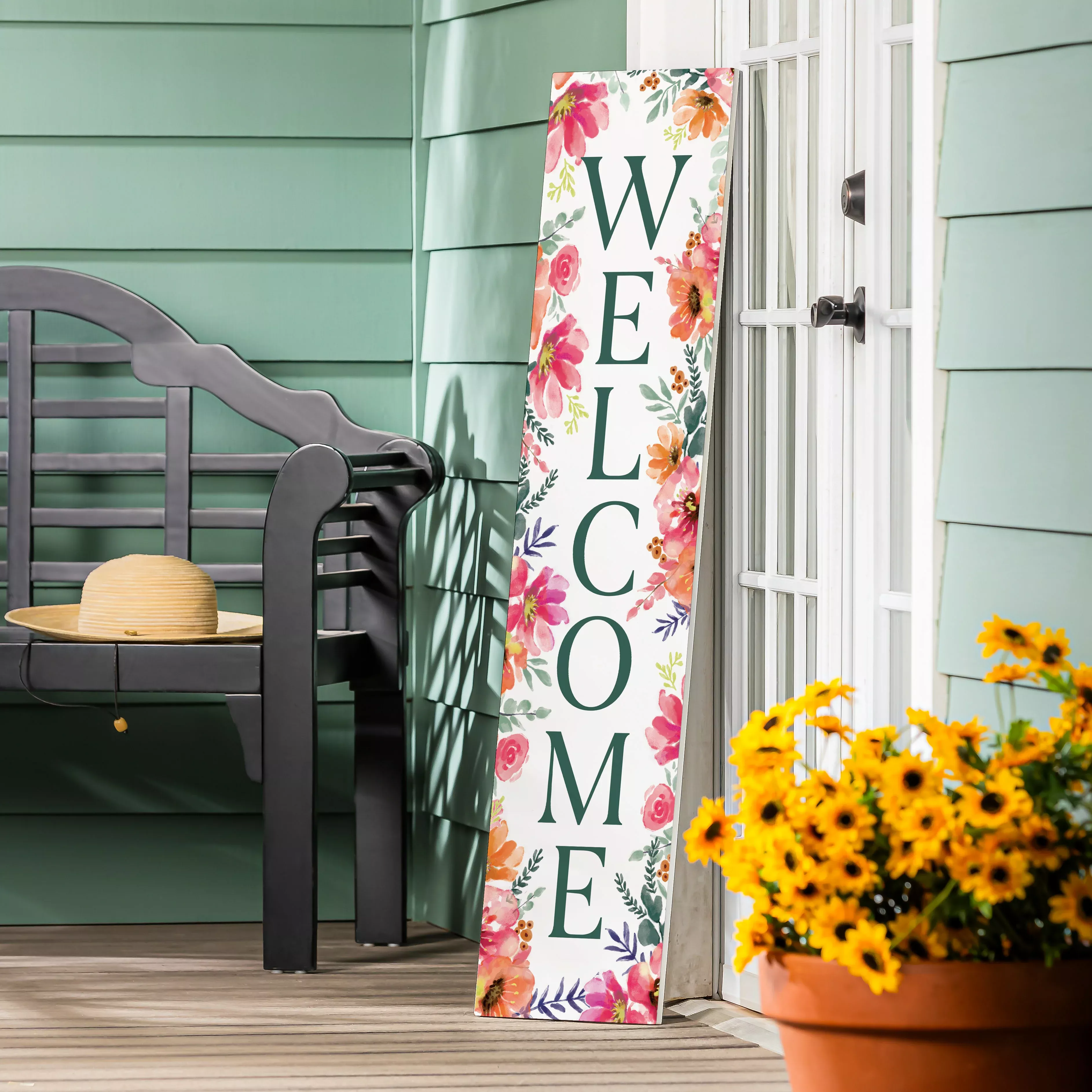 Pastels of Nature Porch Leaner, "Welcome", 46"H