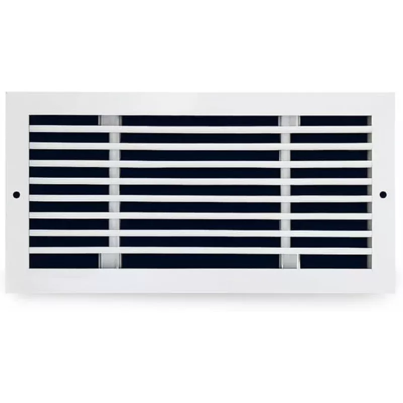 Premium 10 X 6 [Duct Opening] Linear Aluminum Bar Return Air Grille – White – White [Outer Dimensions: 12W x 7H]for Ceiling, Wall Use