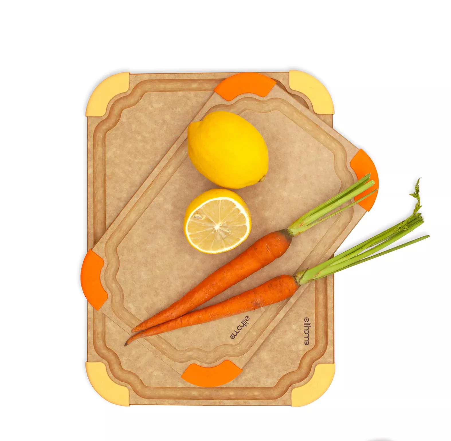 Premium Series 2 Pieces Cutting Board Set - Non Slip & Color Code (S+M)