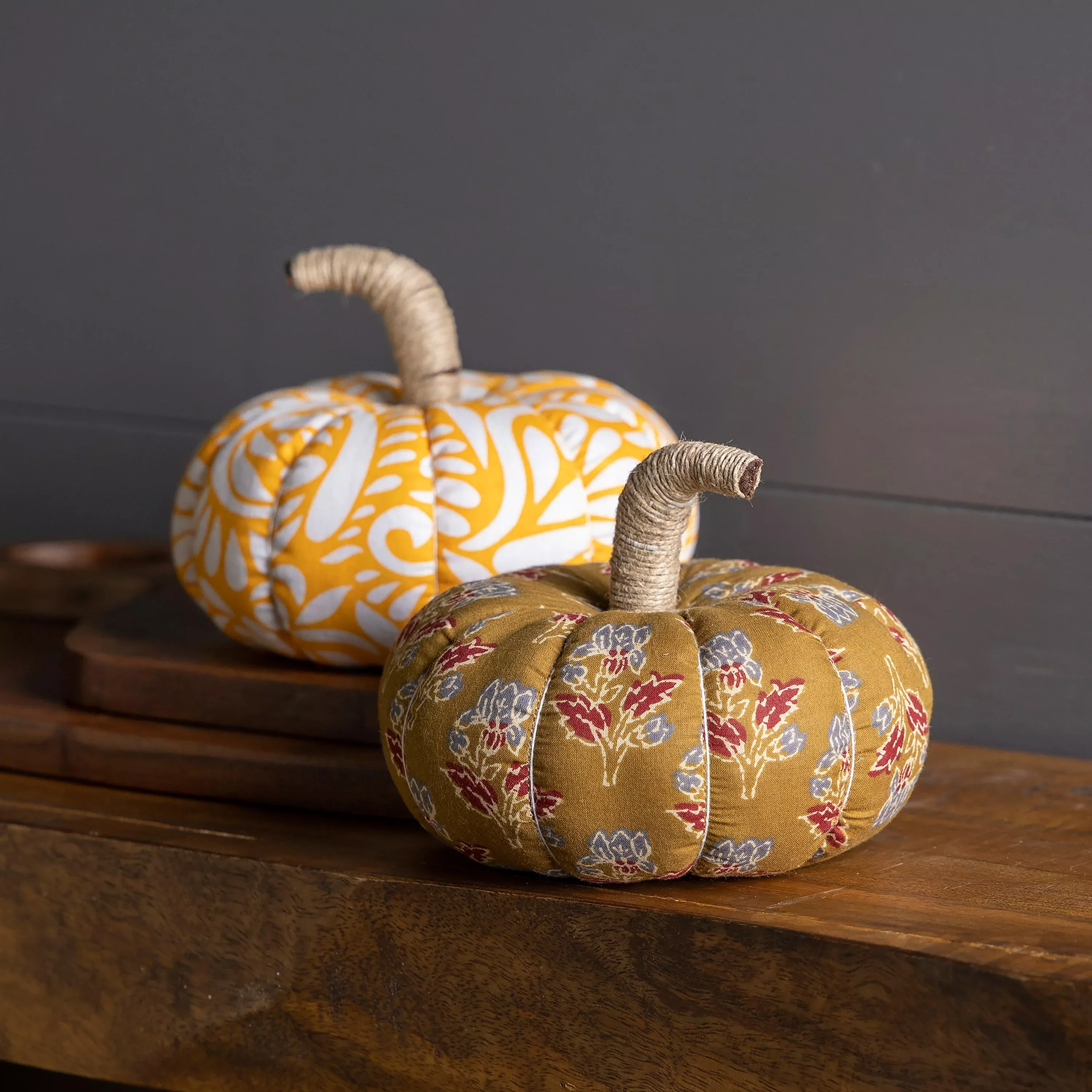 Recycled Sari Pumpkin, Set of 2