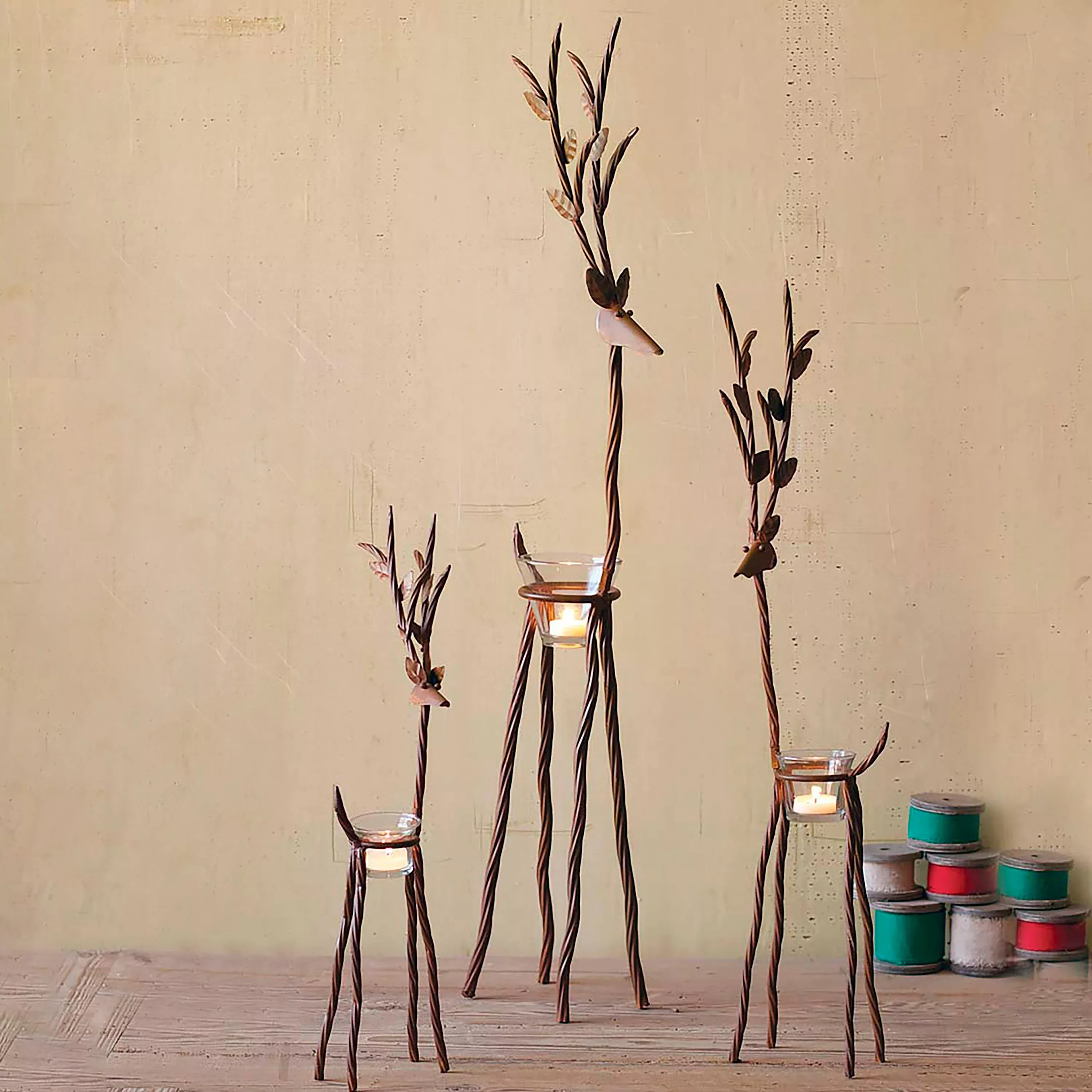 Rustic Reindeer, Set of 3