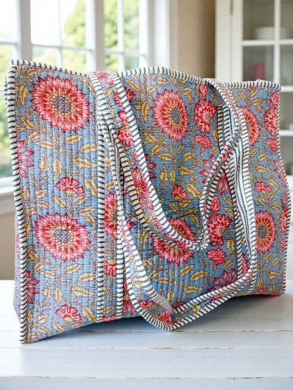 September Haze Floral Tote Bag