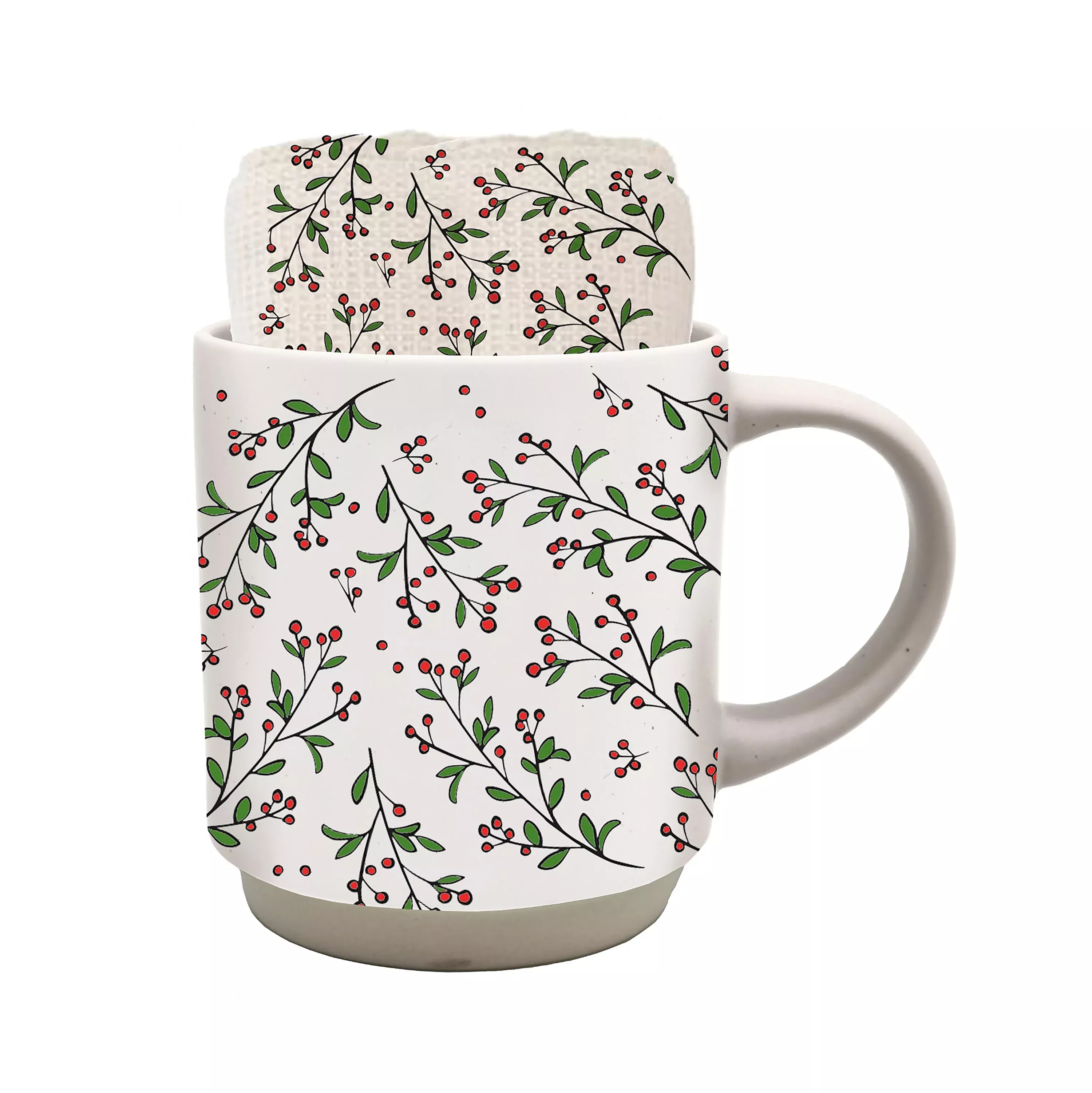 Snowbirds Drinkware Gift Set Ceramic Cup and Kitchen Towel, 12oz, 18" x 30", Gift BoxDGSDX3DWG