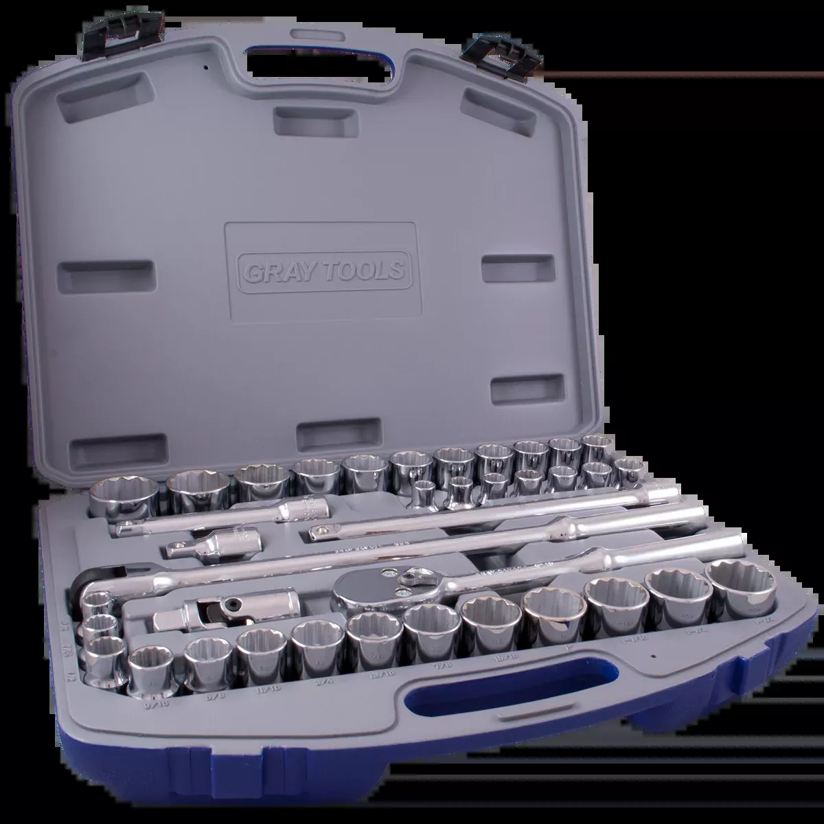 Socket Set - Gray Tools 38-Piece 12 Point Metric & Imperial 1 /2