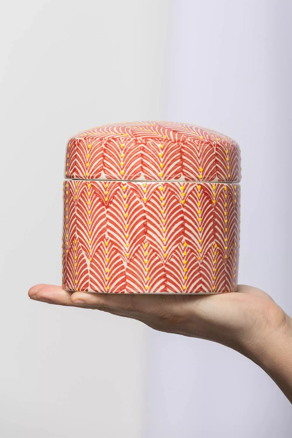 Tranquillo - Red Art Deco Small Canister