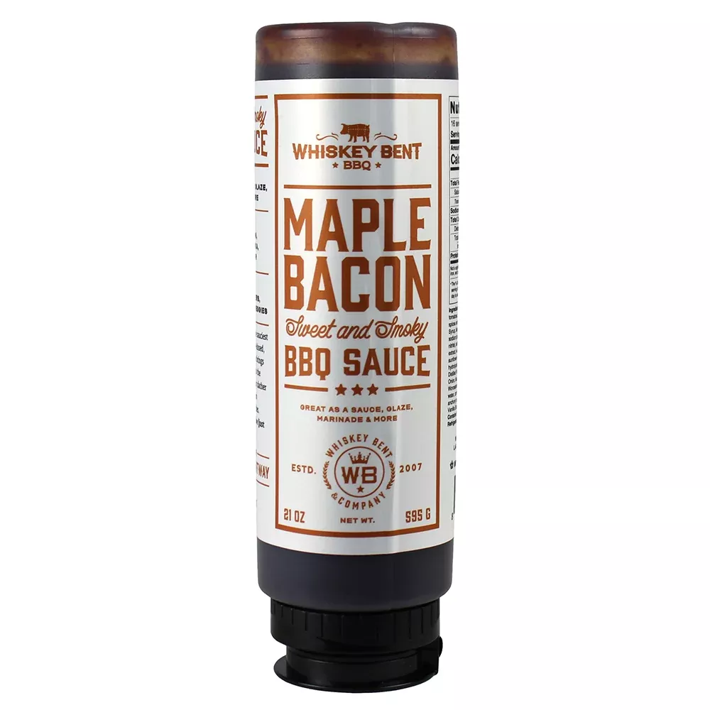 Whiskey Bent BBQ Maple Bacon Sweet & Smoky BBQ Sauce 21 Oz WBMAPLEBACON