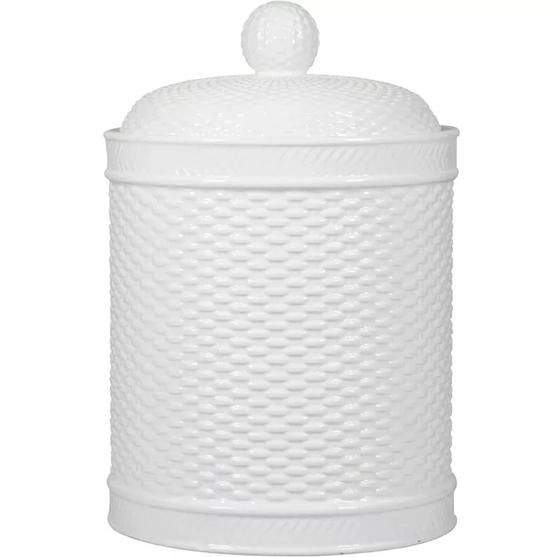 White Basket Weave Canister, 114oz