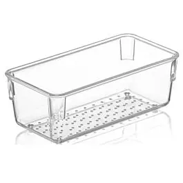 Wholesale Drawer Organizers – 21 oz Narrow Clear Bin | 24 pcs