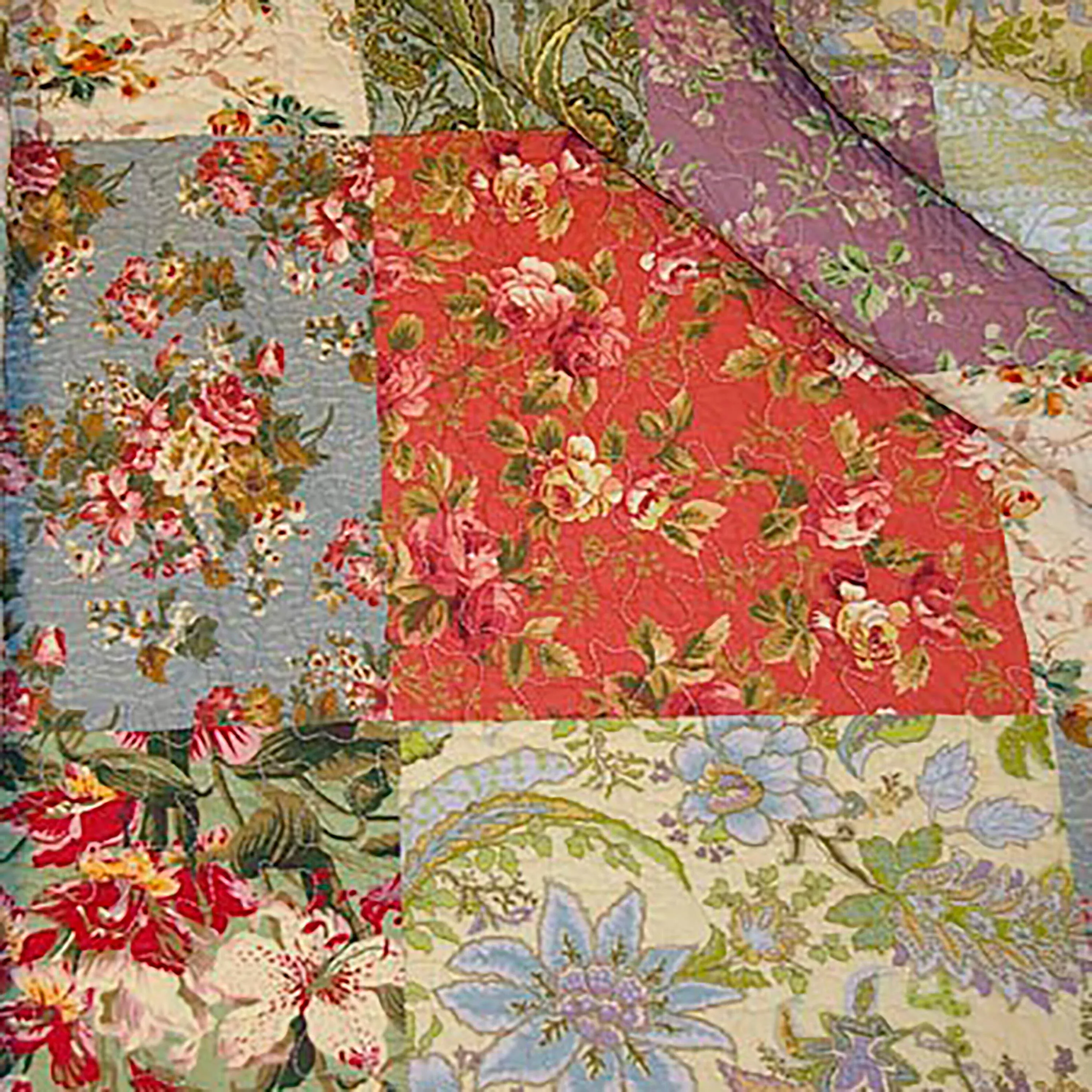 Wildflower Patchwork Decorative Throw Pillows (Set of 2)