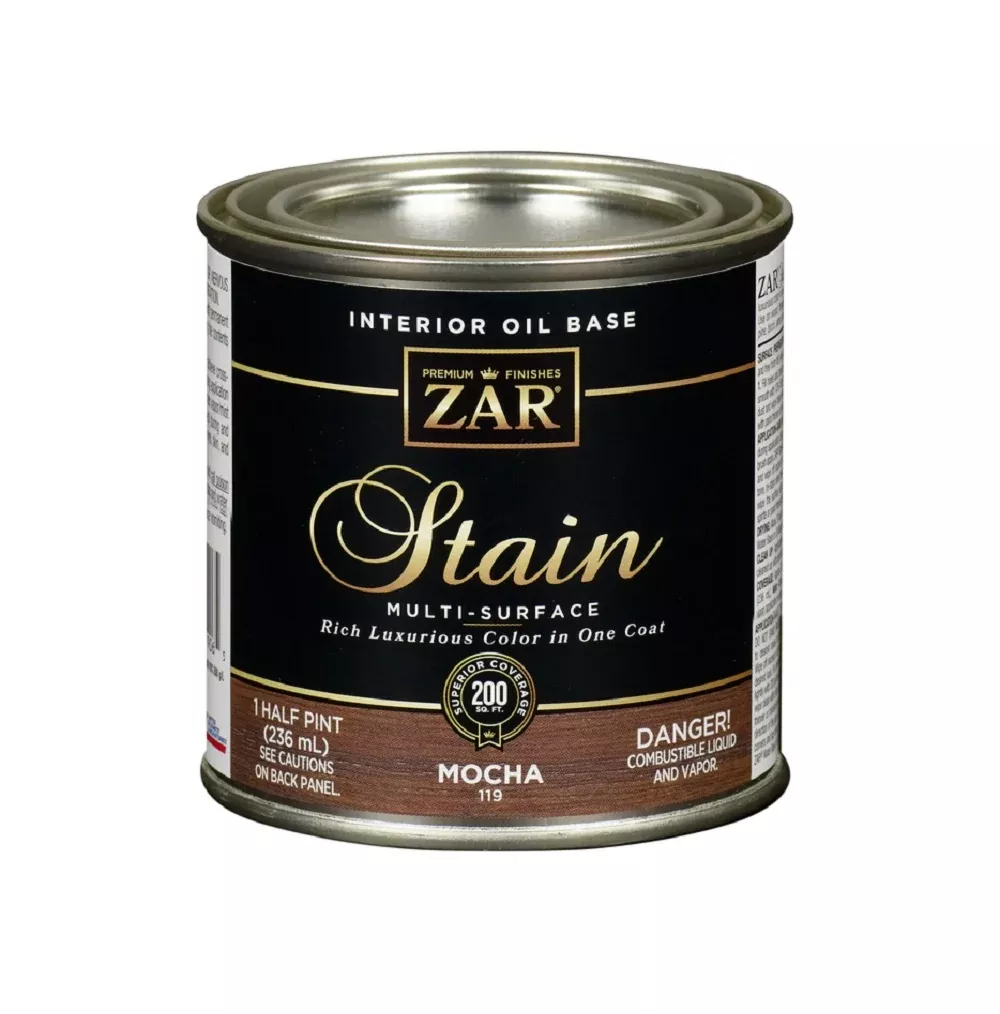 Zar 11906 Wood Stain Oil Base, Mocha, 1/2 Pint